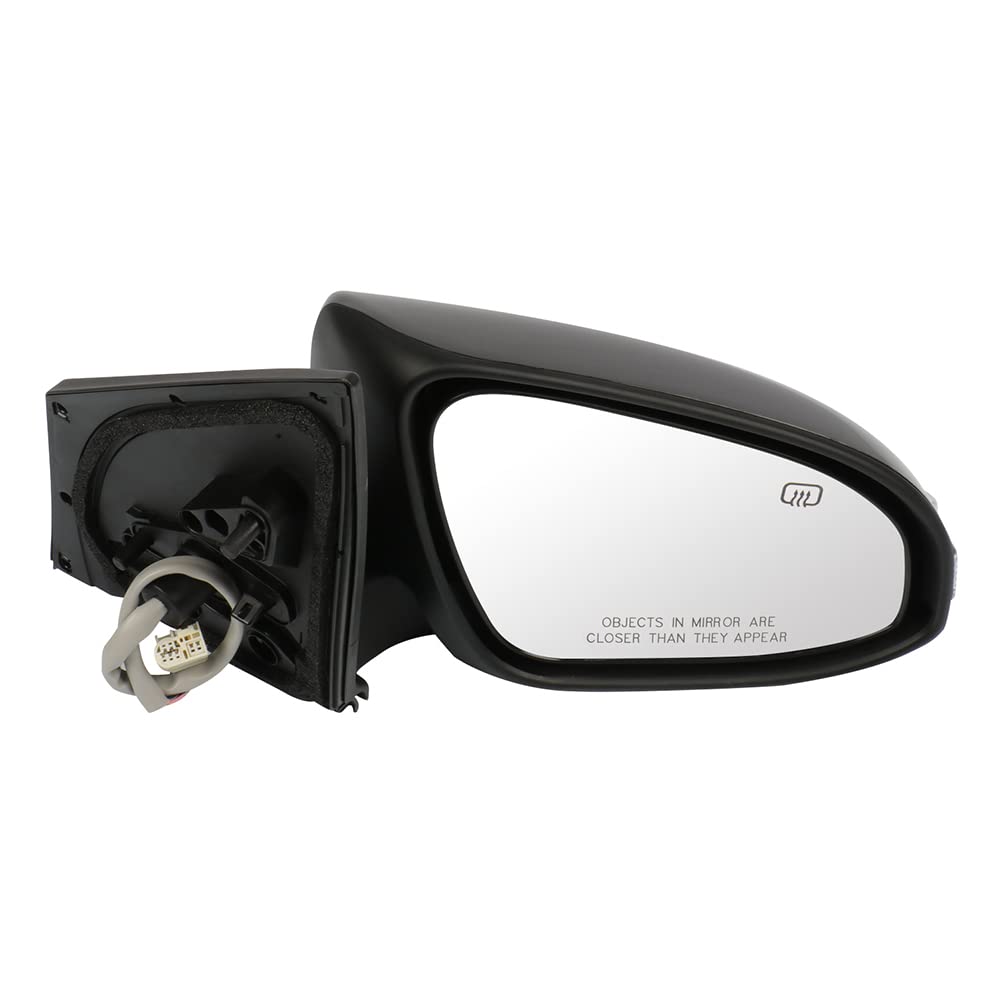 CCiyu Power Heated Manual Folding Right Side Mirror for 2014 Toyota Corolla - Exterior Passenger Mirror with Turn Signal & Adjustable Glass - Perfect for Winter Driving & Enhanced Safety