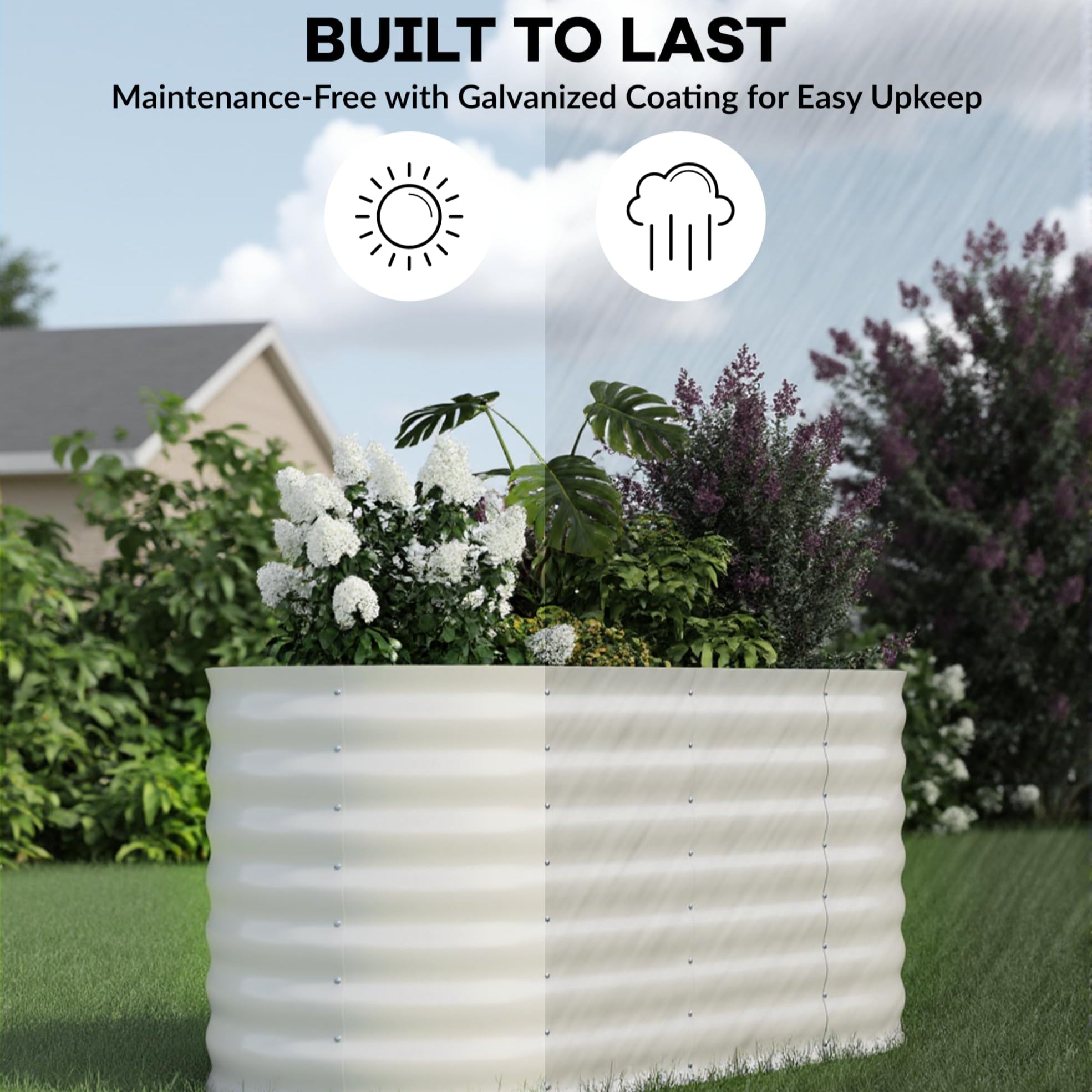 GARVEE 2 Pack 4ft x 2ft x 2ft Galvanized Steel Raised Garden Beds - Outdoor Deep Planter Box Kit with Tool-Free Assembly, Rust-Resistant Beige Coated Design for Vegetables, Flowers & Herbs - Perfect for Backyard Gardening, Patio Decor & Urban Farming