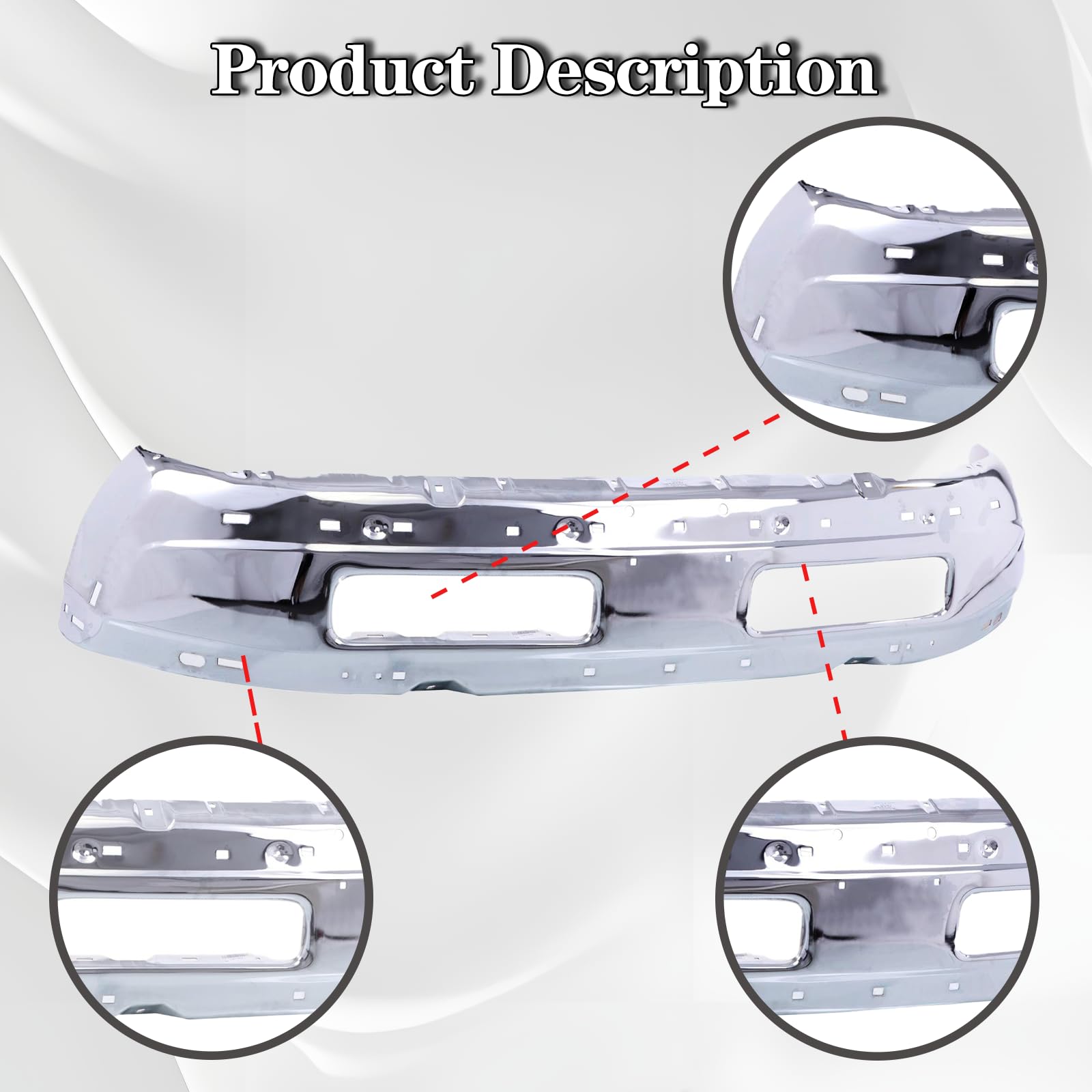 CarPartsDepot Chrome Front Bumper Face Bar for 1994-2002 Dodge Ram 1500/2500/3500 - CH1002256 & 55076599AG Replacement - Perfect for Off-Roading, Truck Restoration & Custom Upgrades