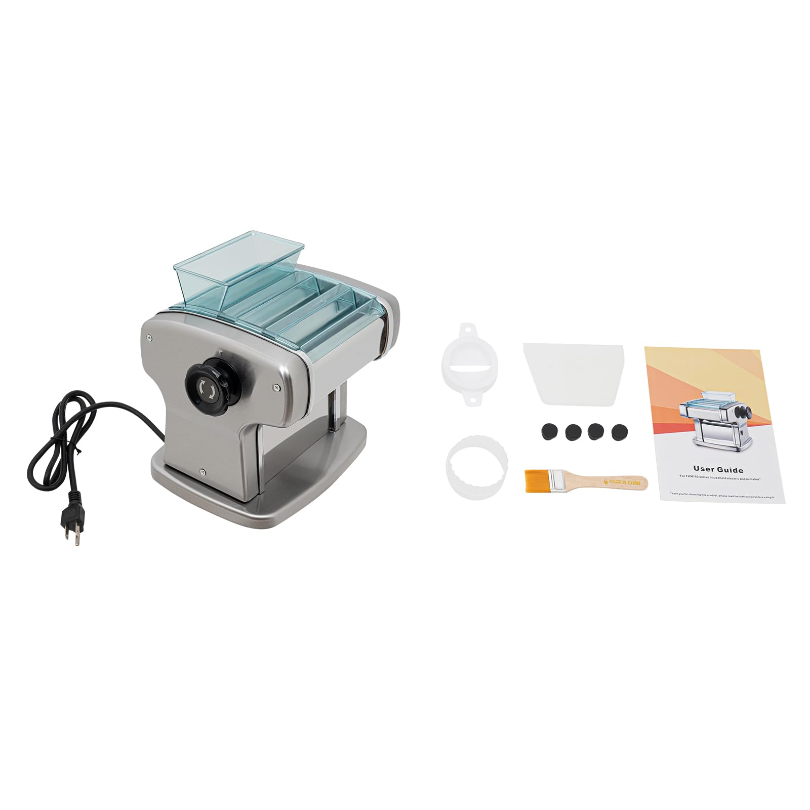 Automatic Electric Pasta Maker Machine - Stainless Steel Fresh Noodle Dough Roller with Adjustable Thickness for Homemade Pasta | Perfect for Family Cooking, Italian Cuisine & Restaurant-Style Meals at Home