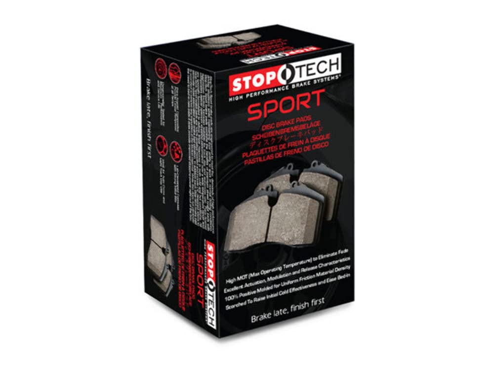 StopTech 309.07380 Sport Brake Pads with Shims & Hardware Kit - High Performance Braking for Track & Street Use - Perfect for Sports Cars & Performance Vehicles
