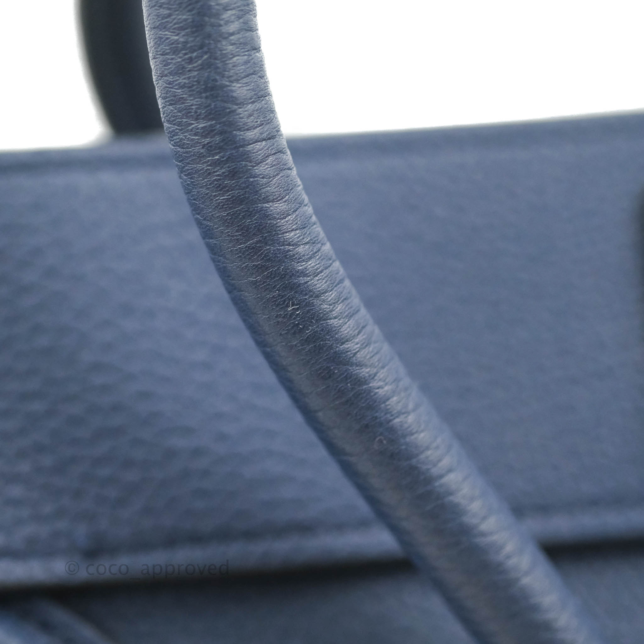 Celine Micro Luggage Handbag in Navy Grained Calfskin with Gold Hardware - Perfect for Work, Travel & Everyday Luxury