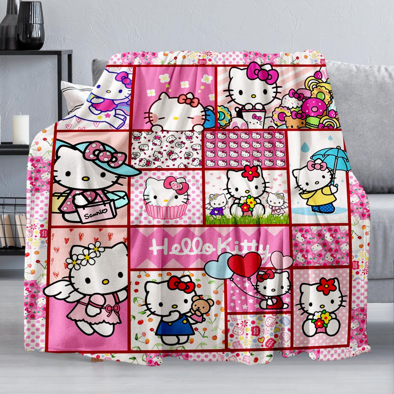 Ultra-Soft Kawaii Flannel Fleece Throw Blanket for Kids & Adults - 60