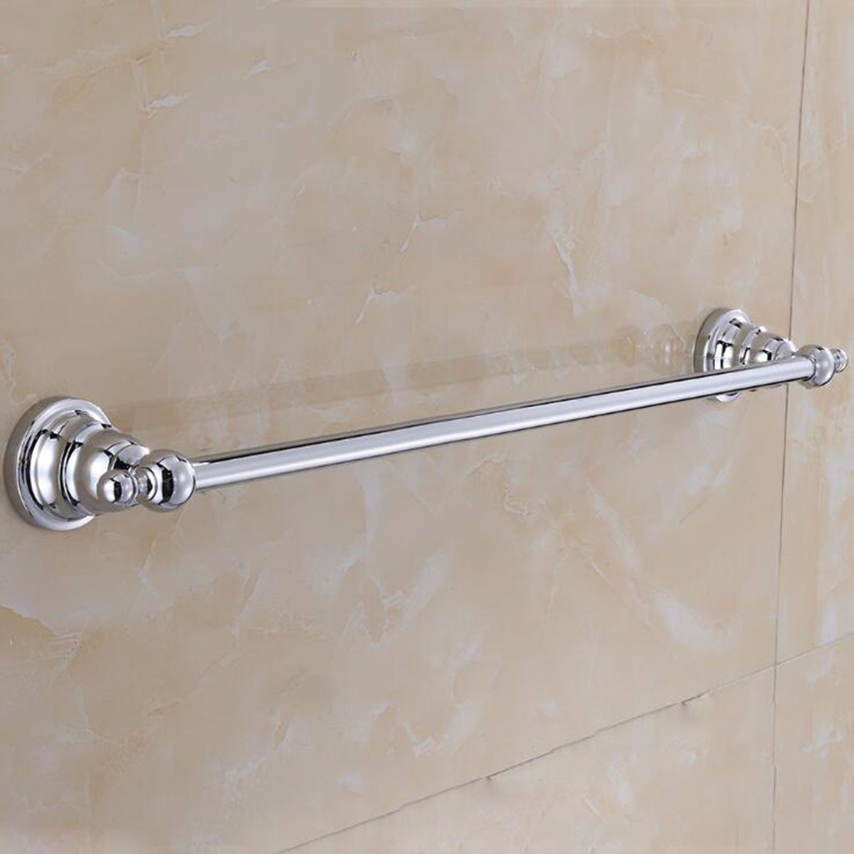 Premium Chrome Stainless Steel Towel Rack - Single Bar Bathroom Towel Holder for Bath, Spa & Guest Rooms - Rustproof Durable Bath Hardware for Home Decor