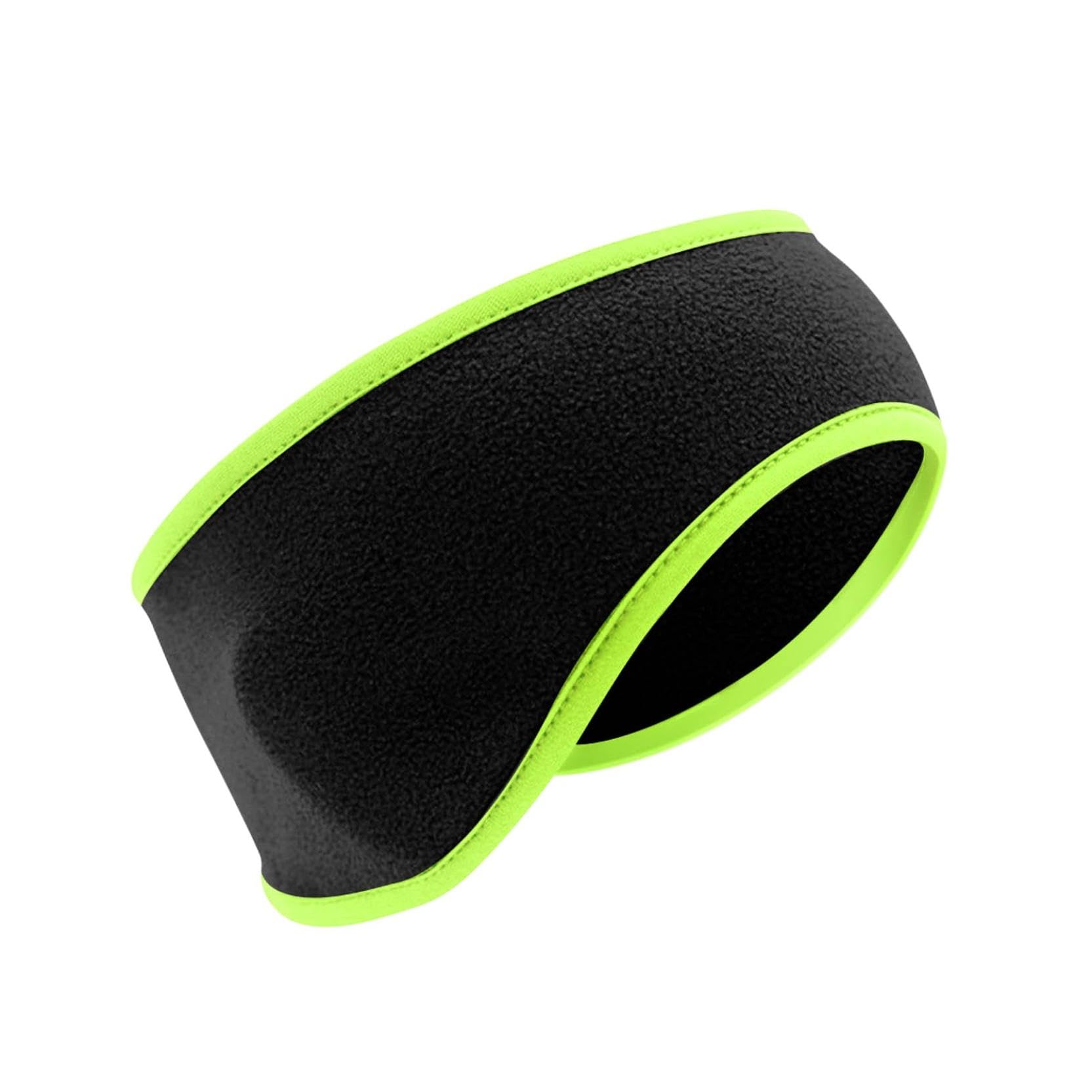 Women's Fleece Ear Warmers Headband - Polar Thermal Ponytail Earband for Running, Outdoor Sports & Camping - Stretchy Performance Winter Head Wrap (Green) - Perfect for Cold Weather Jogging, Skiing & Hiking Activities