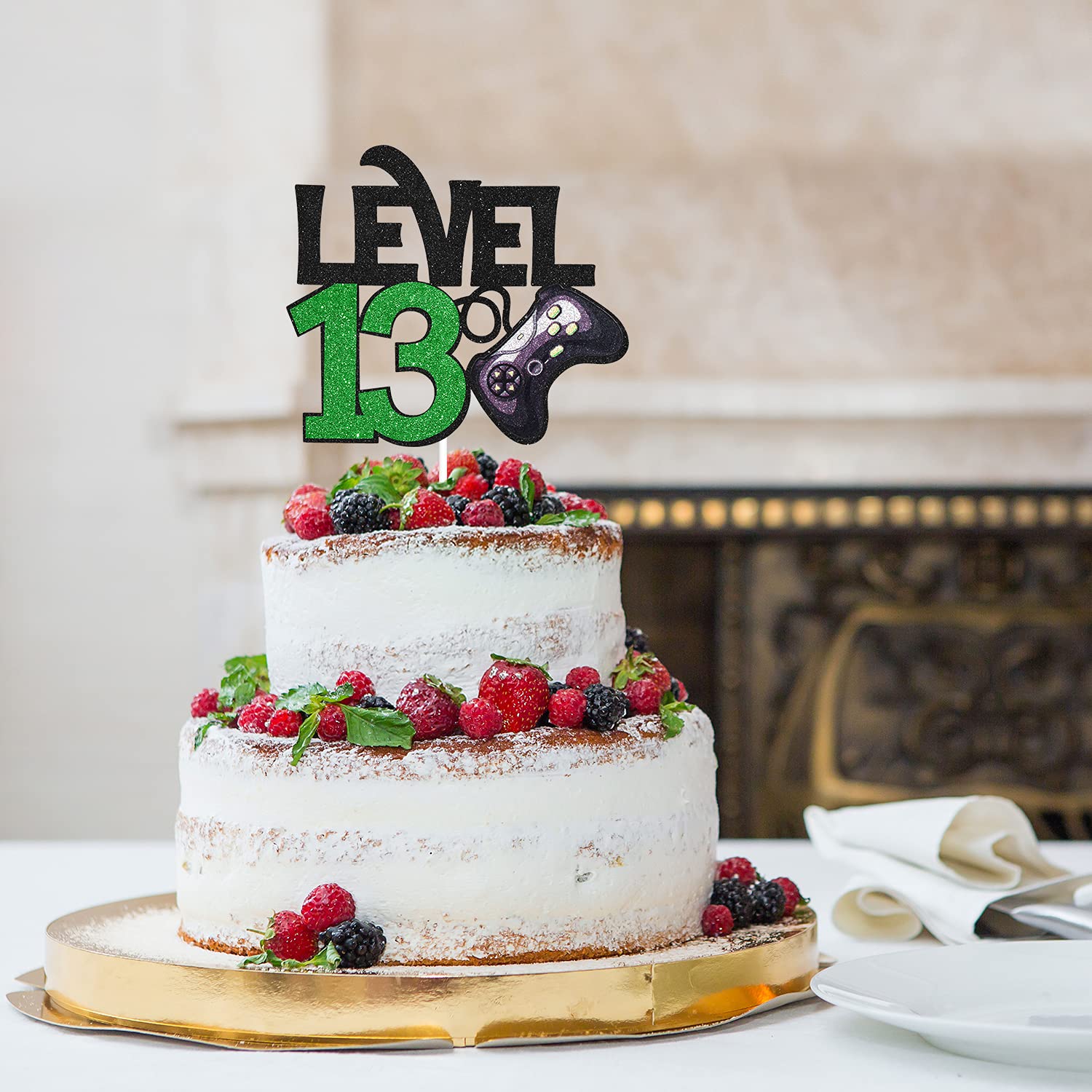 Level 13 Video Game Birthday Cake Topper - Gaming Party Decorations for Boys 13th Birthday - Perfect for Level Up Theme Parties, Gaming Celebrations & Cake Decorations