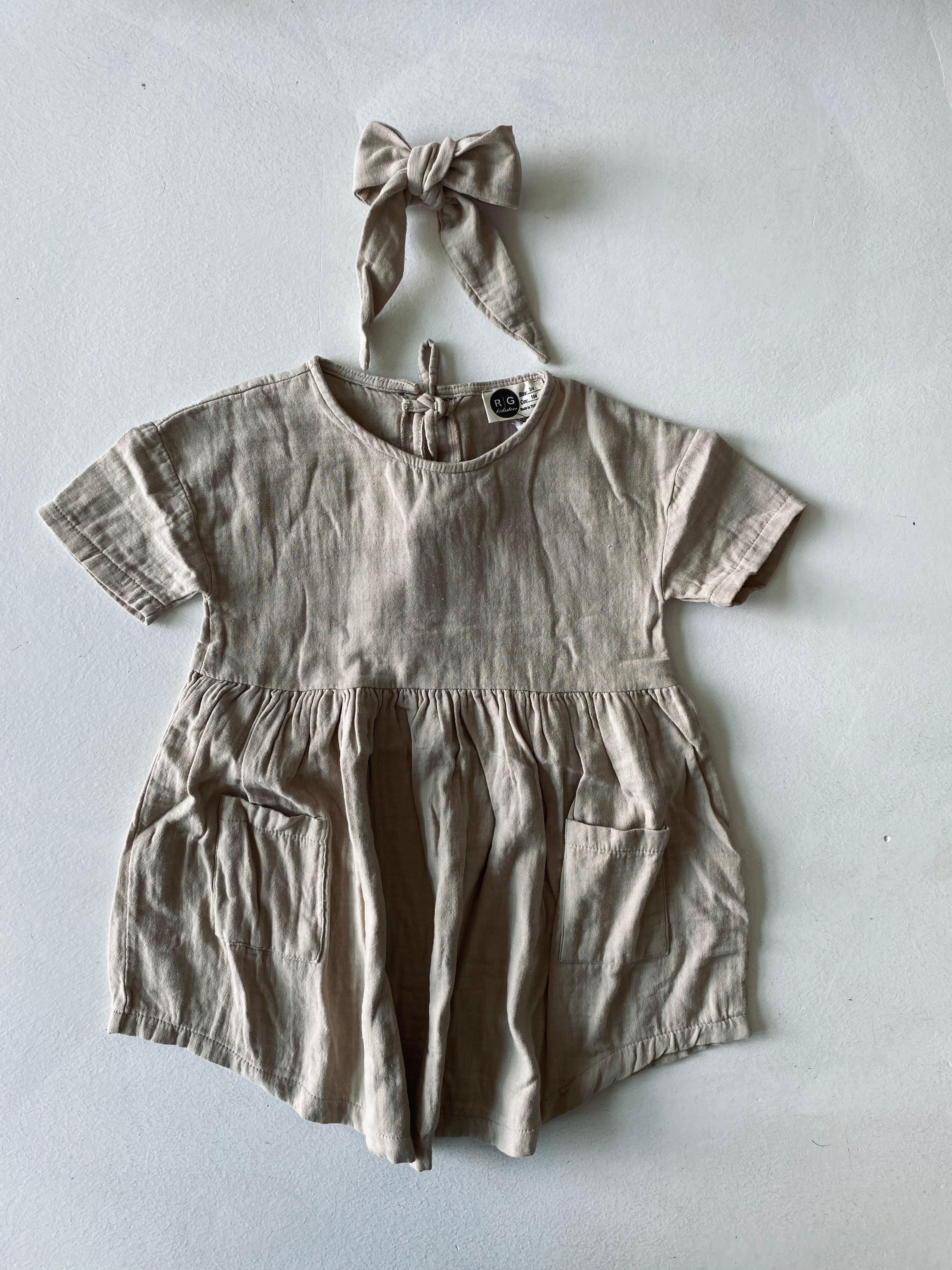 Organic Cotton Muslin Pocket Dress for Baby Girls & Boys - Soft & Breathable for Playtime, Outings & Special Occasions