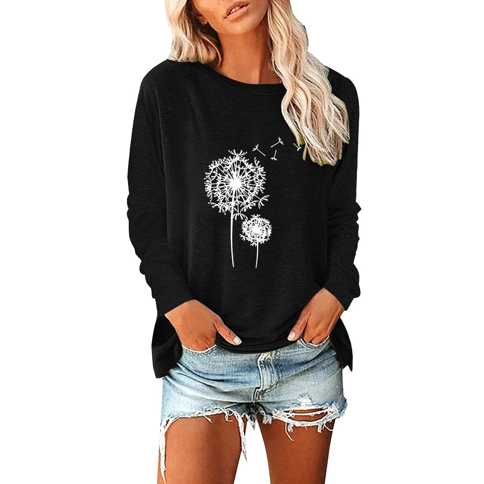 EHSIJAI Women's Long Sleeve T-Shirts - Loose Fit Casual Workout Tops - Size S - Perfect for Gym, Yoga & Everyday Wear