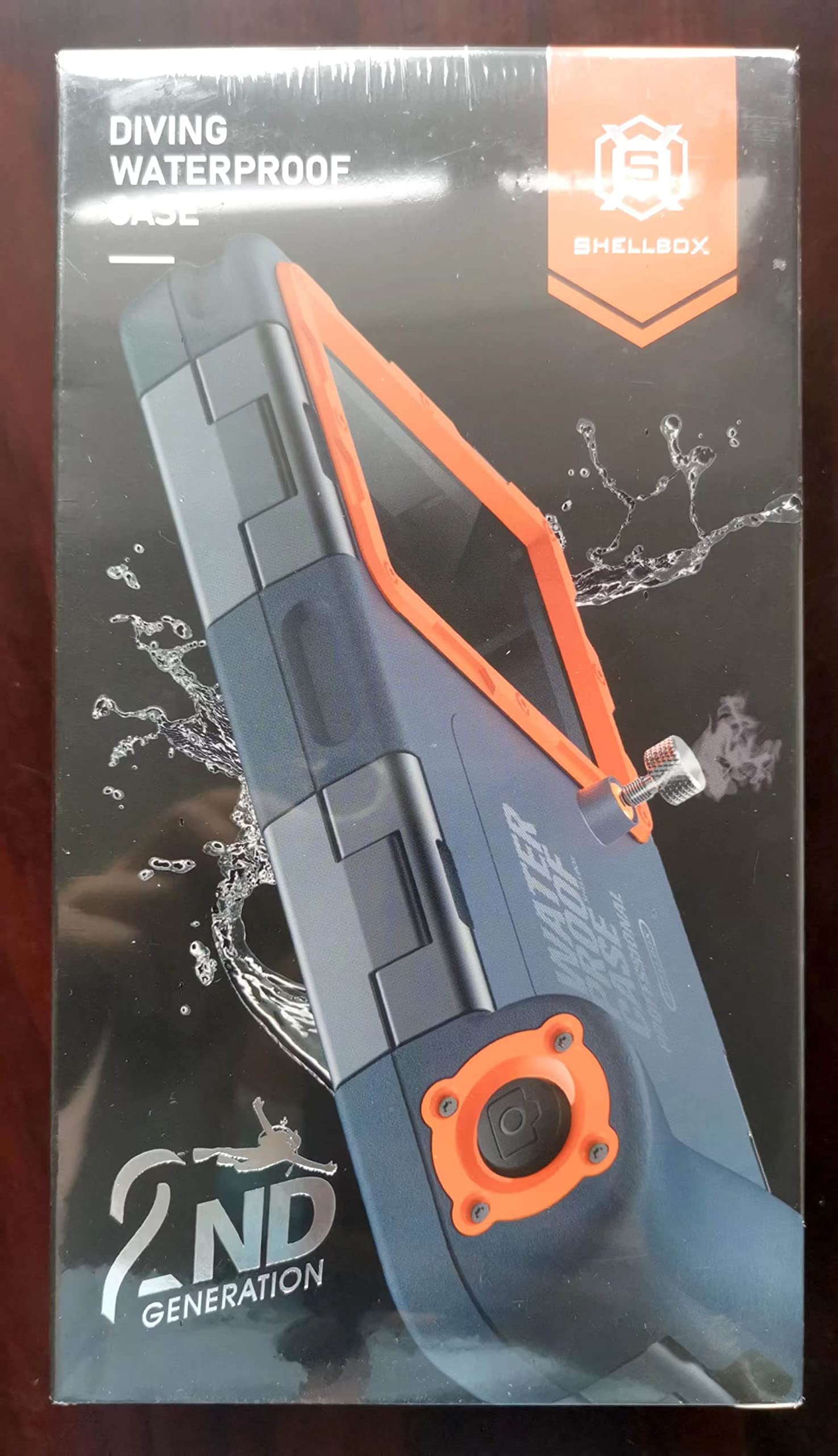Professional Waterproof Phone Case for iPhone 16 Pro Max/15/14/13/12/11/Xr/X/Xs & Samsung Galaxy S24/S23-S21 Ultra - 50ft/15m Underwater Protection for Snorkeling, Diving & Scuba Photography - Blue & Orange Design