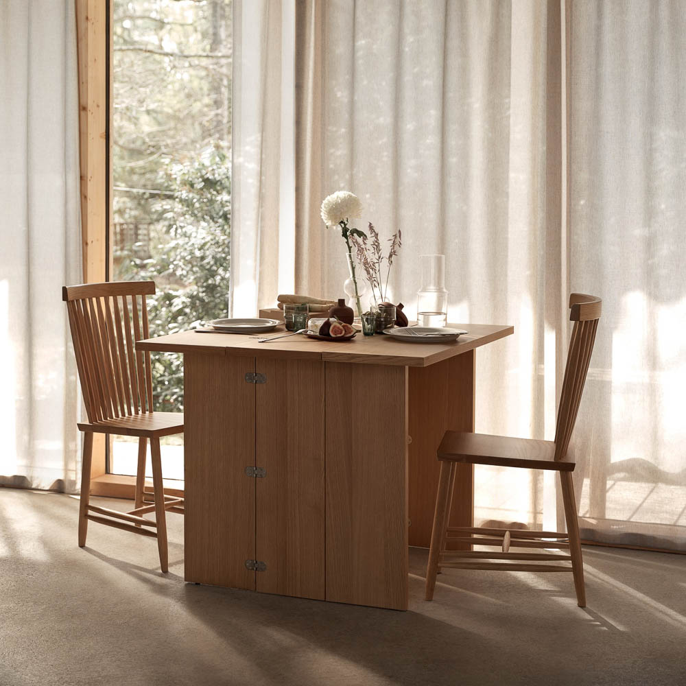 PRE ORDER DESIGN HOUSE STOCKHOLM Flip Table, Solid Oak - Folding Dining Table, Space Saving Furniture for Small Apartments, Kitchen, or Outdoor Patio (3 Sizes Available)