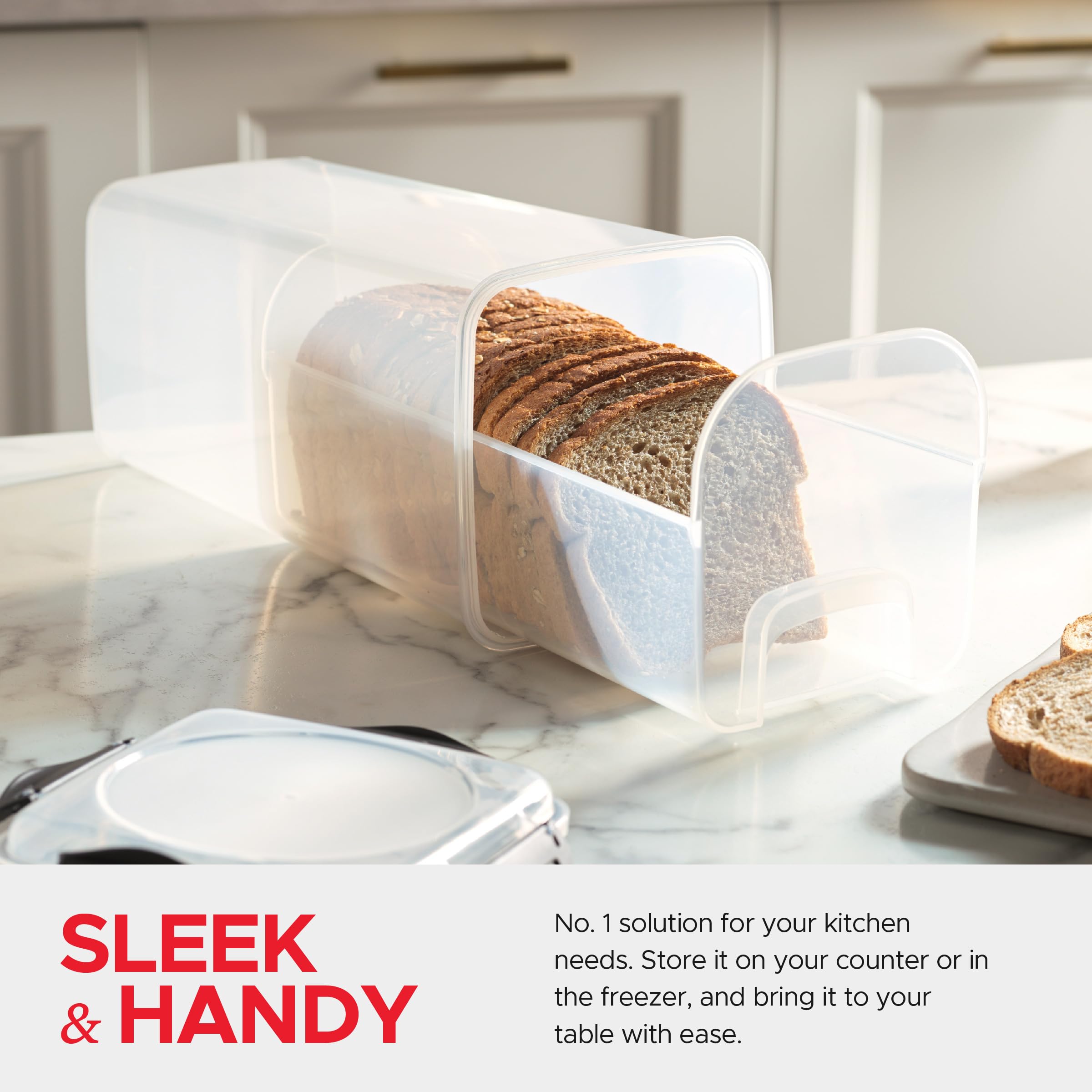 Tafura 2-Pack BPA-Free Plastic Bread Storage Container with Tray - Airtight Bread Box for Homemade Loaves, Baked Goods | Perfect for Kitchen Countertop, Pantry Organization & Freshness Preservation