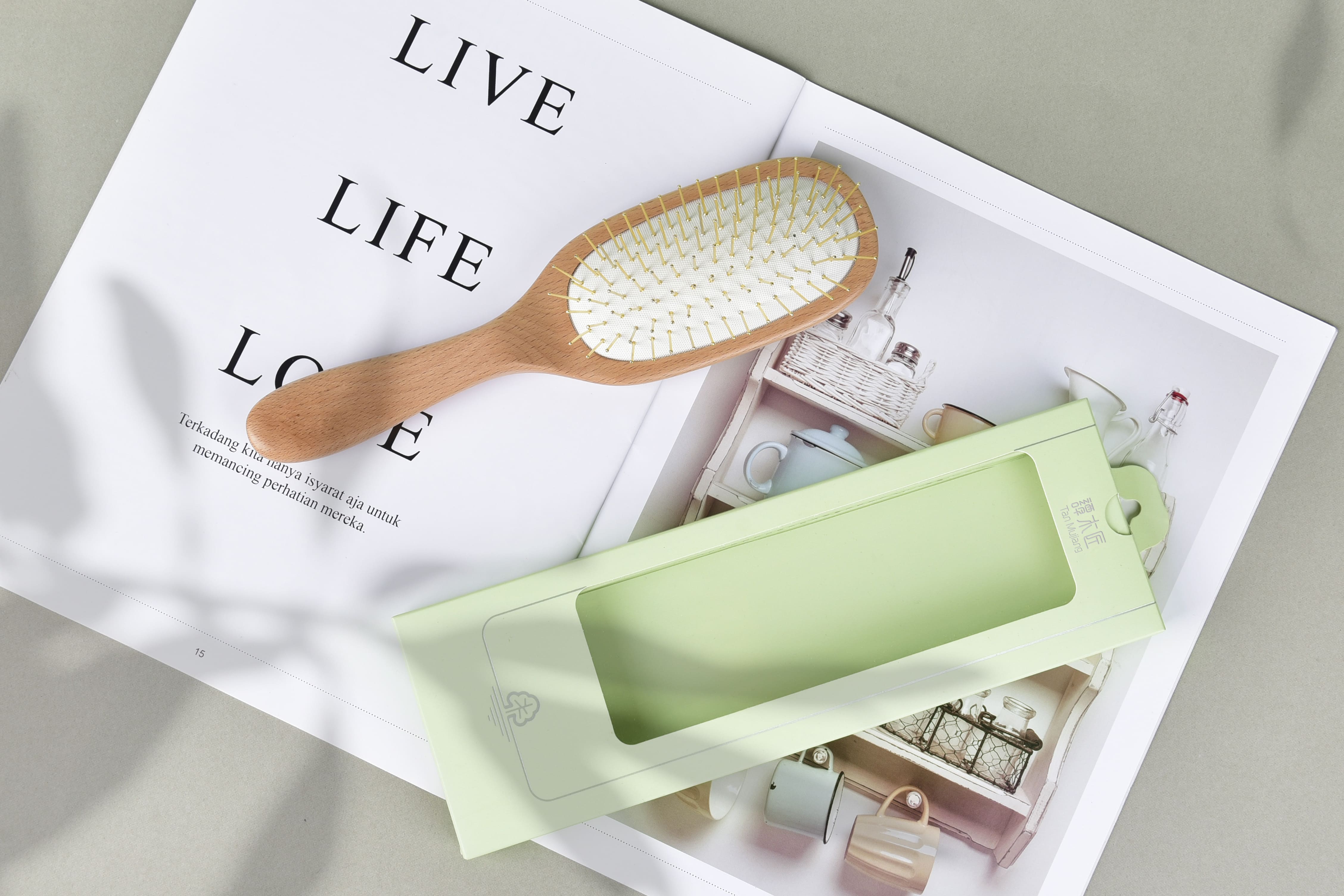 FSC Certified Beech Wood Hair Brush for Men & Women - Natural Bristles for Shine & Volume - Perfect for Daily Styling & Salon Use