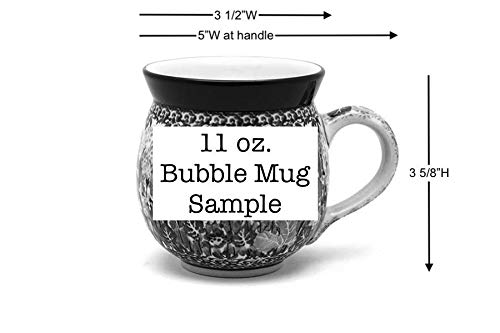 Polish Pottery Mug 11oz Bubble U4553 - Handmade Unikat for Coffee & Tea Lovers
