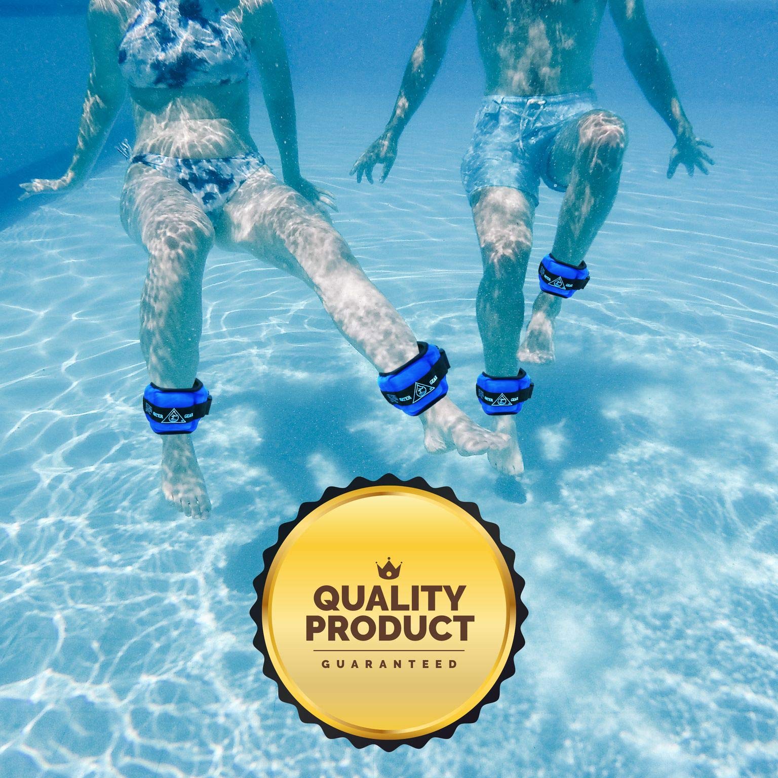 Professional Aqua Cuffs - Adjustable Water Resistance Bands for Ankle & Wrist - Swim Training, Aqua Aerobics & Pool Workouts - Ideal for Water Fitness, Therapy & Rehabilitation Exercises