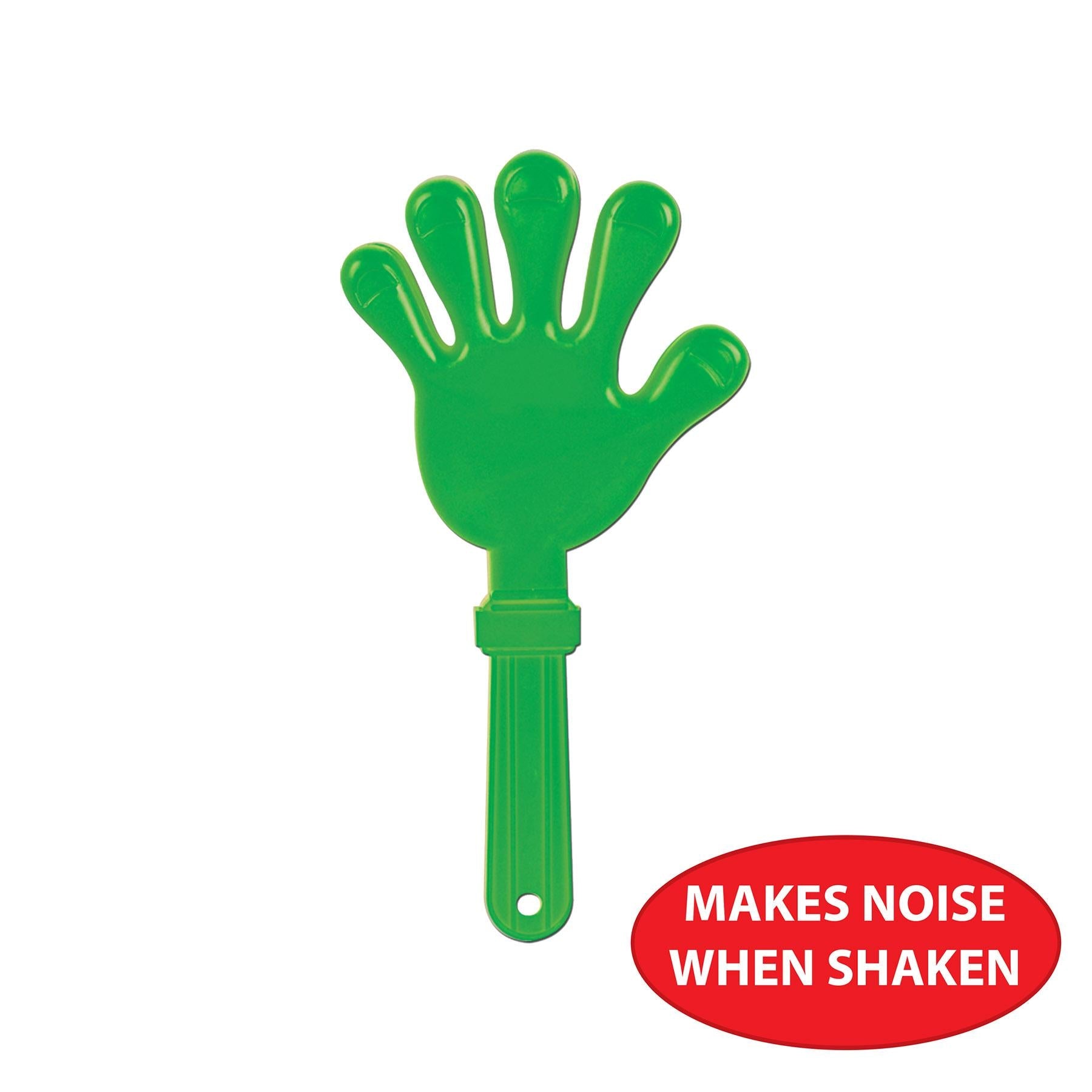 12 Pack Beistle Giant Hand Party Clappers - Green Noise Makers for Sports Events, Cheerleading, Birthday Parties & Celebrations