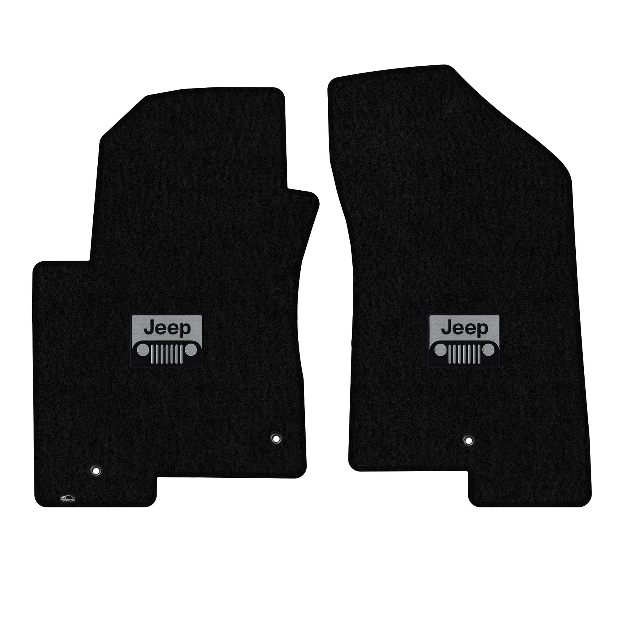 Premium Custom-Fit Carpeted Floor Mats for 2017 Jeep Compass FWD - Luxury Black 2-Piece Set with 'Grill' Logo | All-Weather Protection & Enhanced Interior Style