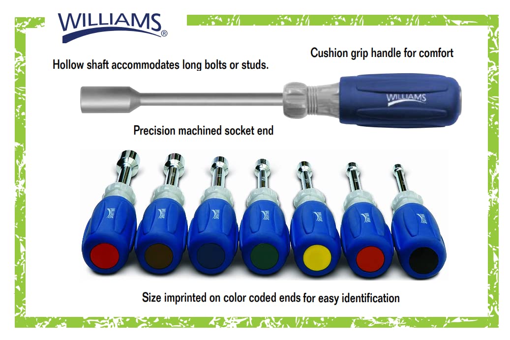 Williams 24061 12-Piece Metric Nutdriver Set - Professional Nut Driver Kit for Mechanics & DIY Projects - Perfect for Automotive, Electronics & Home Repairs