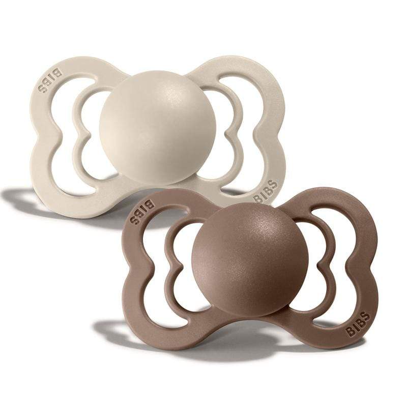 BIBS Supreme Silicone Baby Pacifier for 0-6 Months (2-Pack) - BPA-Free, Orthodontic Nipple for Newborns & Infants - Perfect for Soothing, Comfort & Sleep