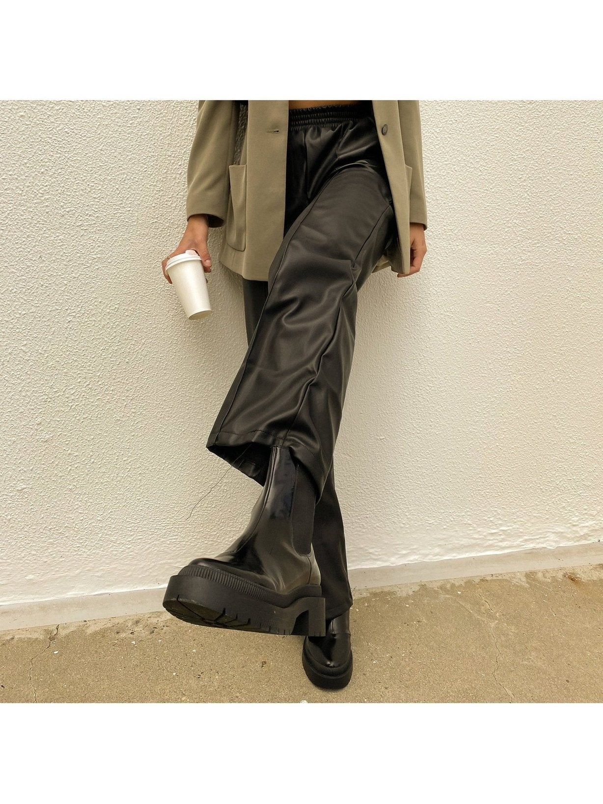 O'Reilly Combat Chunky Boots - Black Leather Boots for Men & Women | Stylish Punk Gothic Boots for Outdoor, Motorcycle & Fashion Wear