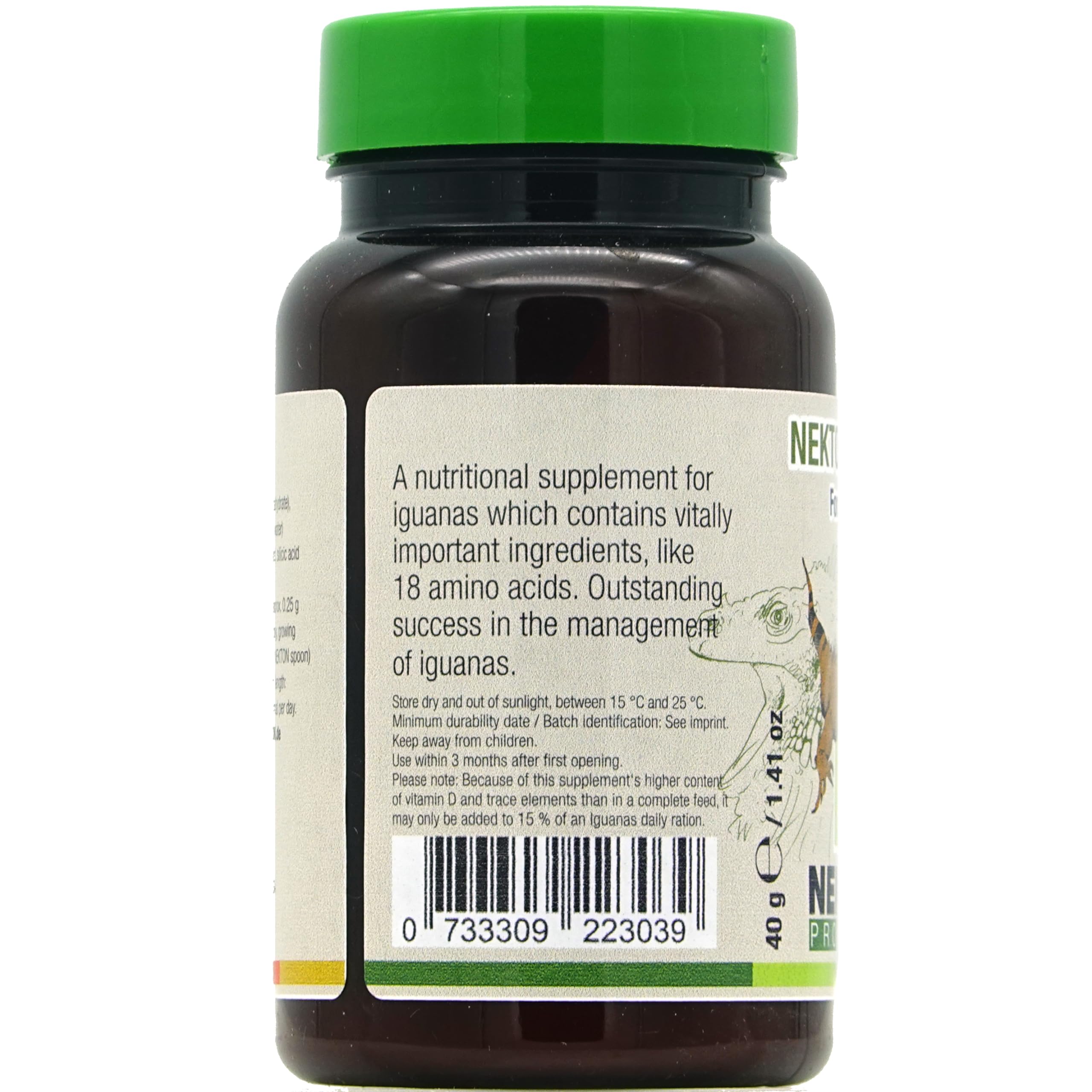 Nekton Iguana Vitamins & Amino Acids Supplement - 40g Reptile Food for Healthy Growth & Immune Support | Ideal for Iguanas, Lizards & Herbivorous Reptiles