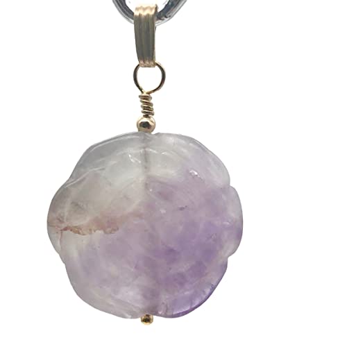 Amethyst Rose Pendant Necklace for Women - 14K Gold Filled Semi-Precious Stone Jewelry - Elegant Gift for Birthday, Anniversary & Valentine's Day