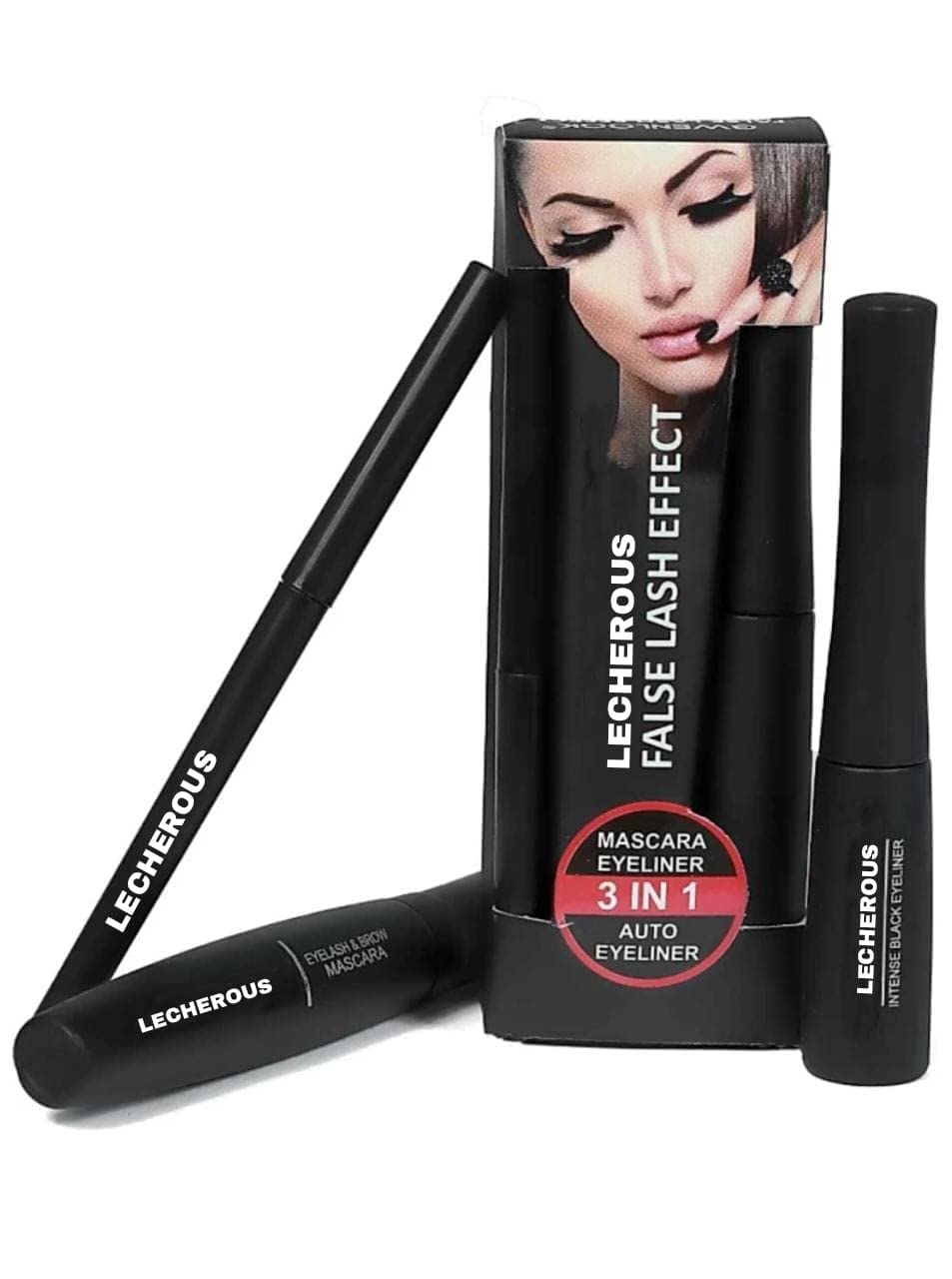 Waterproof 3-in-1 Makeup Combo: Eyeliner, Mascara with Kajal & Matte Liquid Foundation + 5-in-1 Lipstick - Perfect for Daily Wear, Parties & Special Occasions
