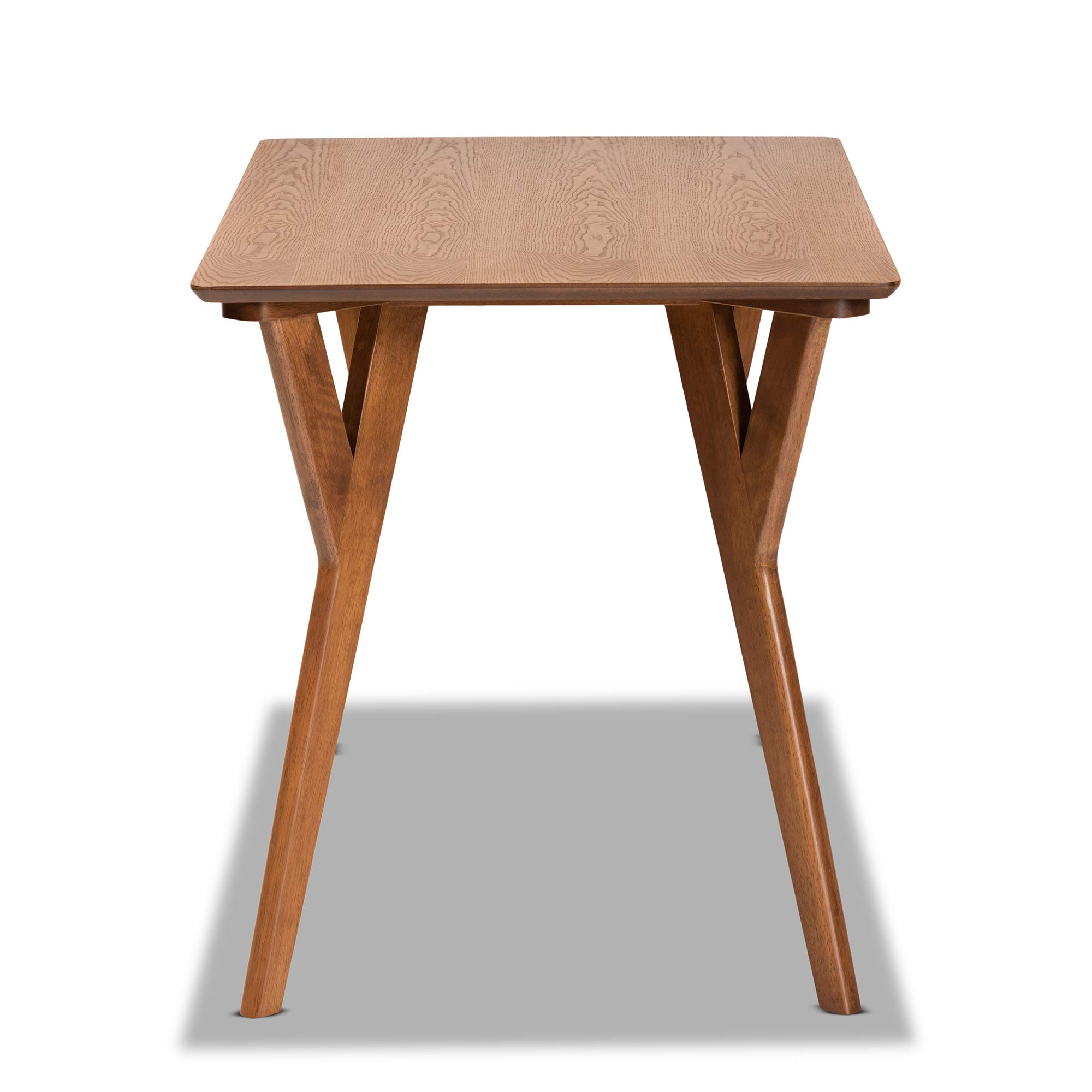 Baxton Studio Sahar Mid-Century Modern Walnut Brown Wood Dining Table - Stylish & Durable for Home, Kitchen, Dining Room & Office