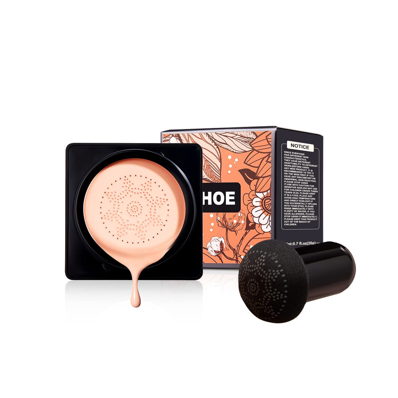 JMKQLZ 1pc Magical Air Cushion Foundation - Lightweight Nude Makeup Concealer with Moisturizing Formula, Natural Skin Tone Coverage (Small Head Design) | Perfect for Daily Makeup, Touch-Ups & On-The-Go Beauty