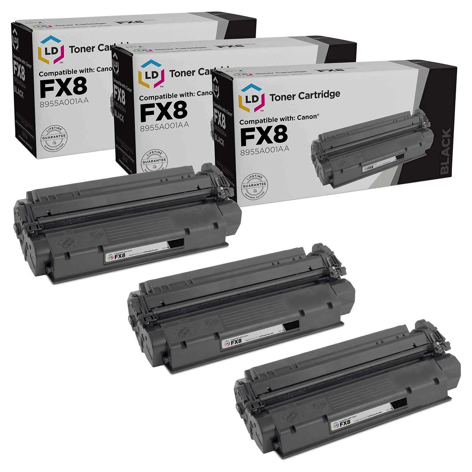LD Products Remanufactured Black Toner Cartridge (3-Pack) - Compatible with Canon FX8, LaserClass 310 & 510 Printers | High-Quality Replacement for Home & Office Printing Needs