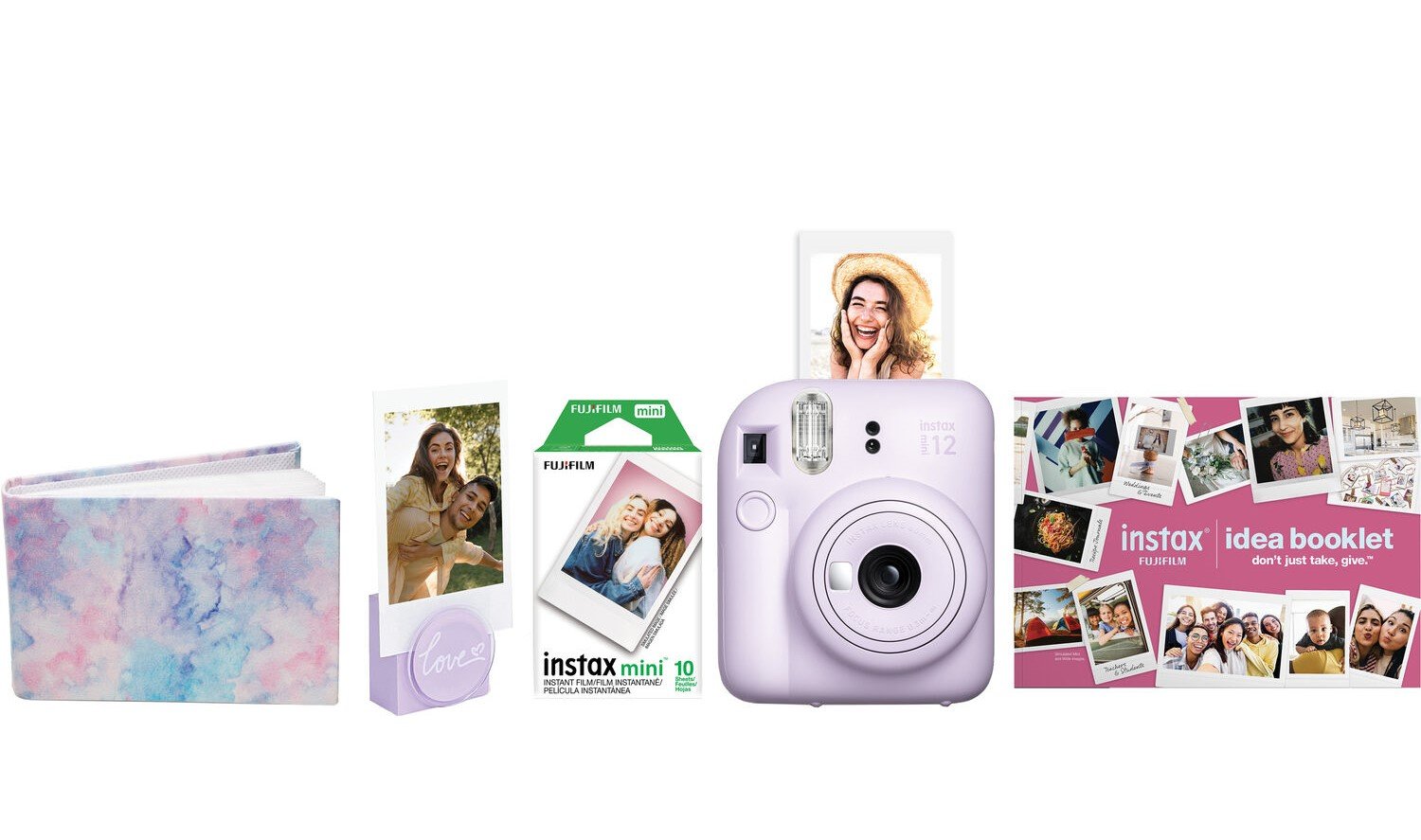 FUJIFILM INSTAX MINI 12 Instant Camera Bundle with Film - Lilac Purple | Portable Polaroid Camera for Travel, Parties & Memories