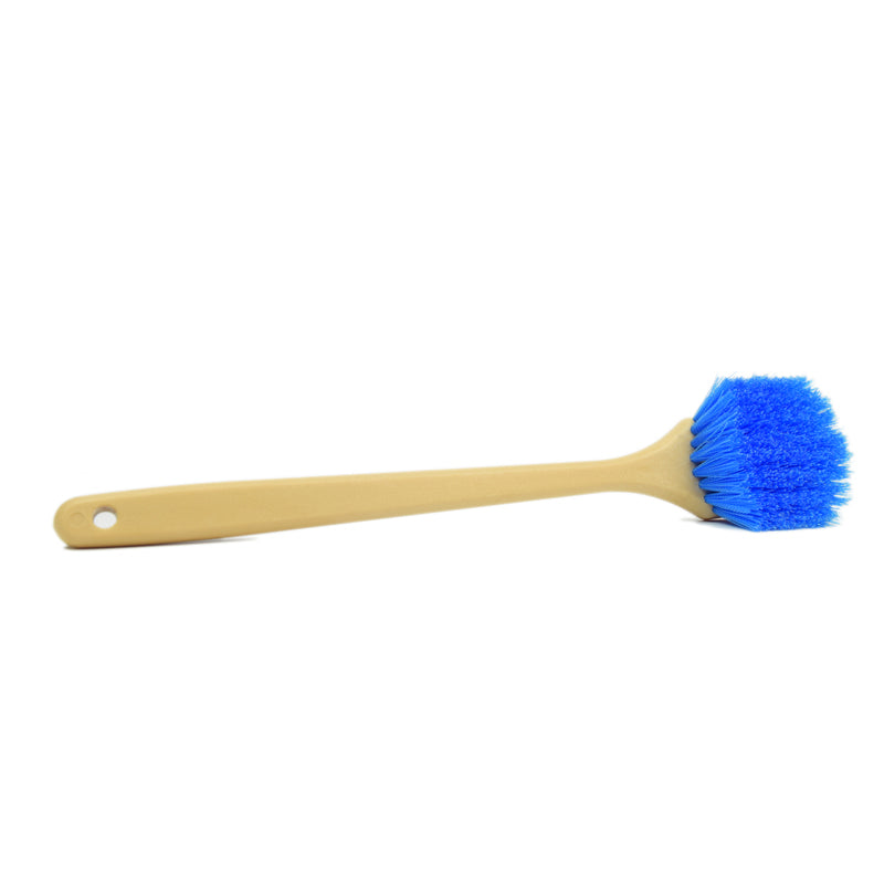 Long Handle Feathered Bristle Scrub Brush - Heavy Duty Cleaning Brush for Kitchen, Bathroom, Tiles & Grout - Perfect for Deep Cleaning Pots, Pans, Sinks & Tough Stains