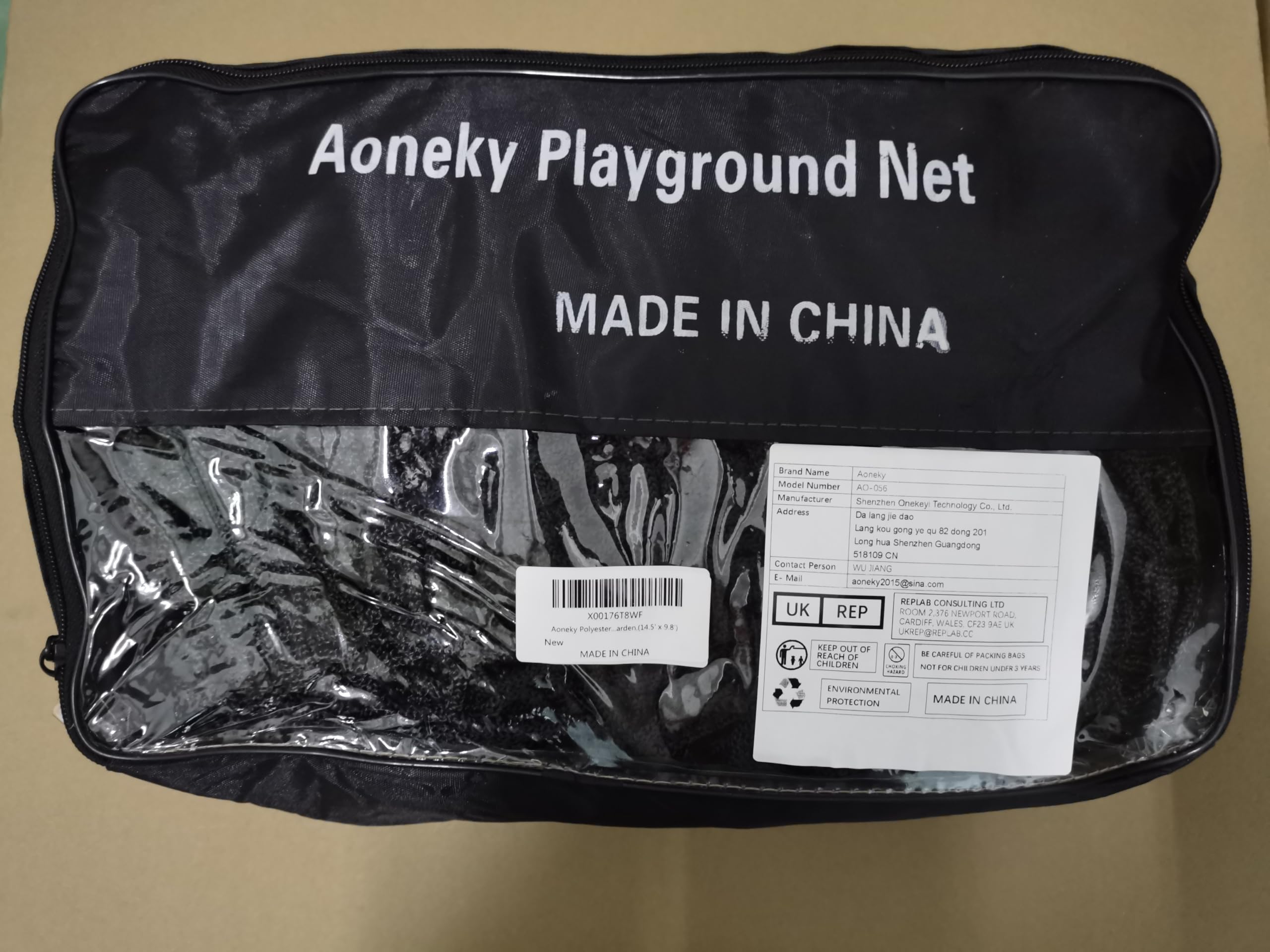 Aoneky 14.5' x 9.8' Durable Polyester Playground Safety Net for Kids - Heavy-Duty Climbing Net for Monkey Bars, Jungle Gyms & Outdoor Play Structures - Perfect for Backyards, Parks & School Playgrounds