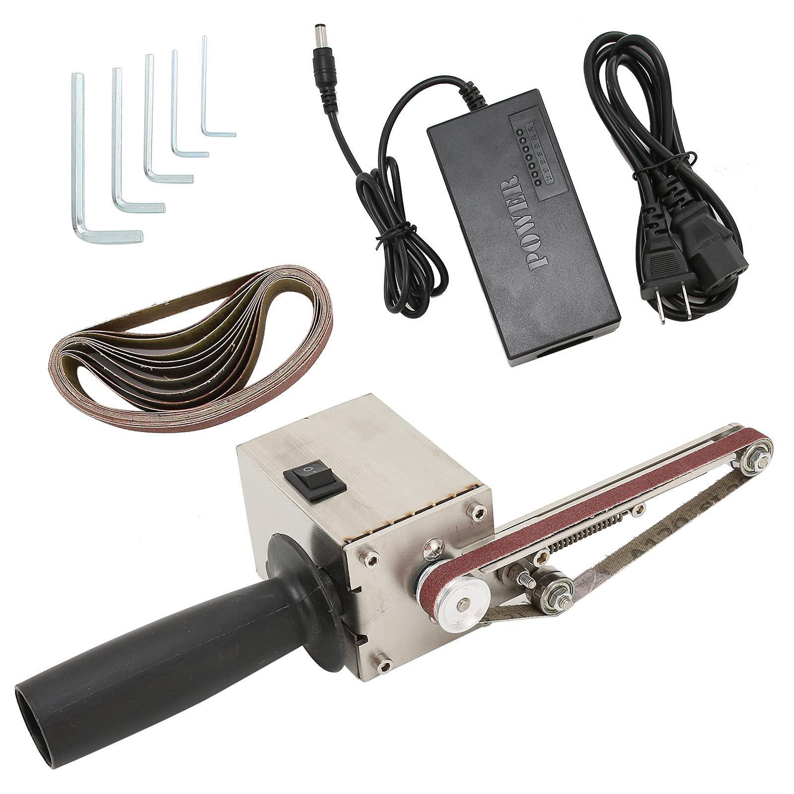 150W Electric Belt Sander & Polisher - Adjustable Wood & Acrylic Grinding Machine with US Plug (110-240V) - Perfect for DIY Woodworking, Metal Polishing & Craft Projects