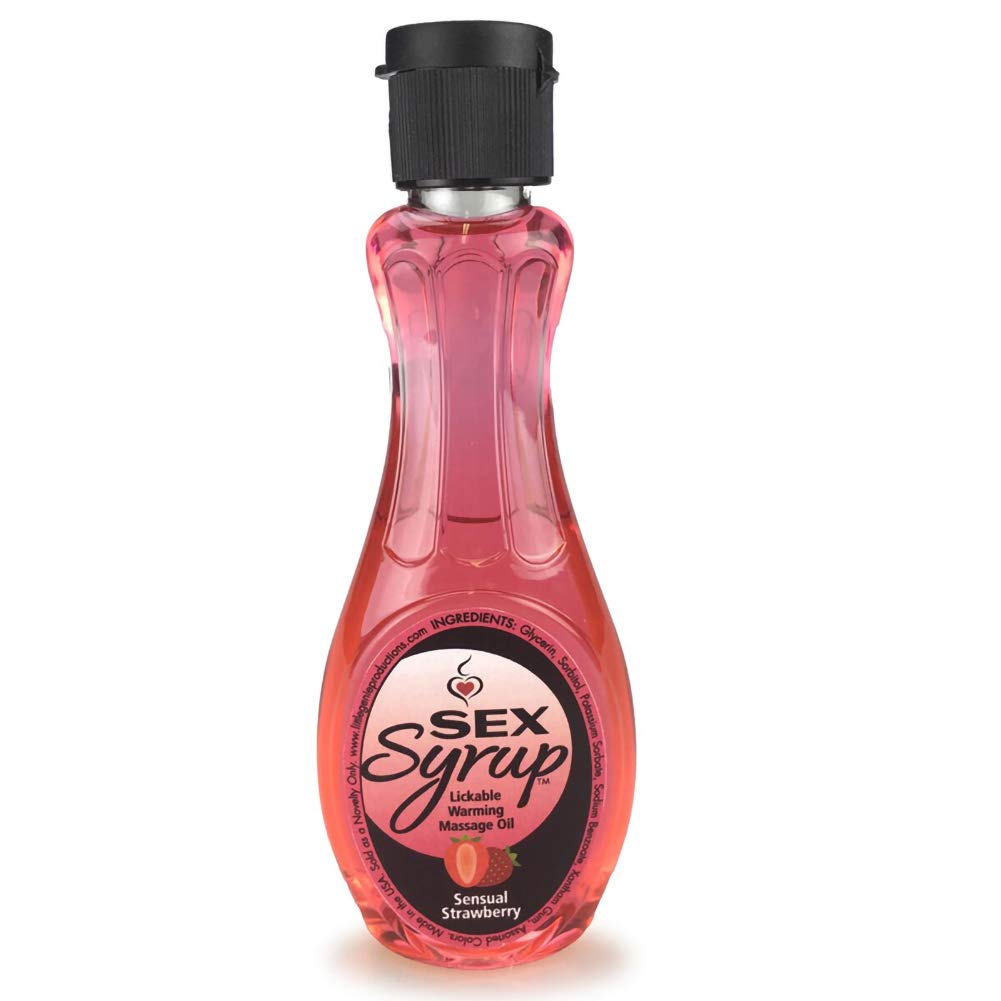 Strawberry Flavored Sensual Syrup for Adults - 4 oz - Perfect for Romantic Nights & Intimate Moments