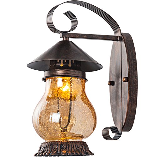 Vintage Industrial Kerosene Wall Lamp - American Iron Art Sconce with Glass Shade for Loft, Restaurant, Bar & Home Decor | Perfect for Stairway, Aisle & Room Lighting