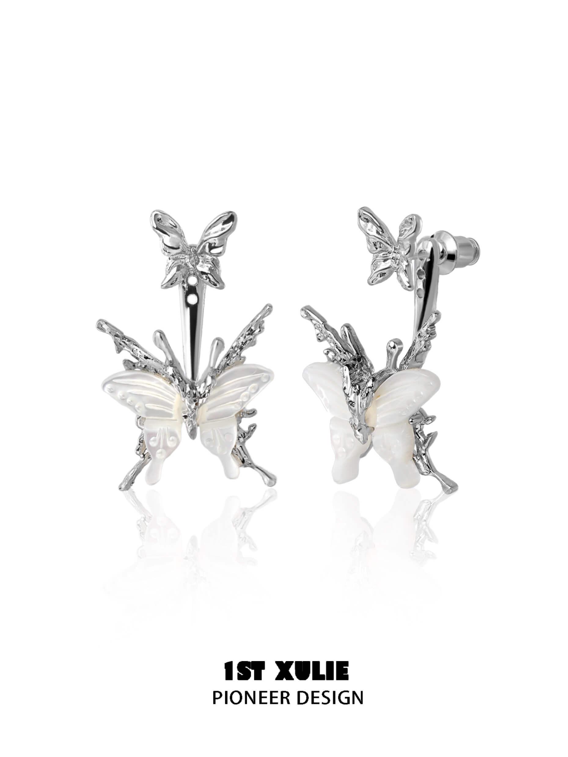 Whiterfly S925 Sterling Silver 18K Gold Plated 24K Gold Plated Shell Earrings for Women - Elegant Beach Wedding Jewelry Gift