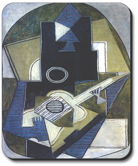 Picasso Art Plates: L'Homme a la Guitar Mouse Pad for Office & Gaming - Premium Non-Slip Desk Mat with Famous Painting Design