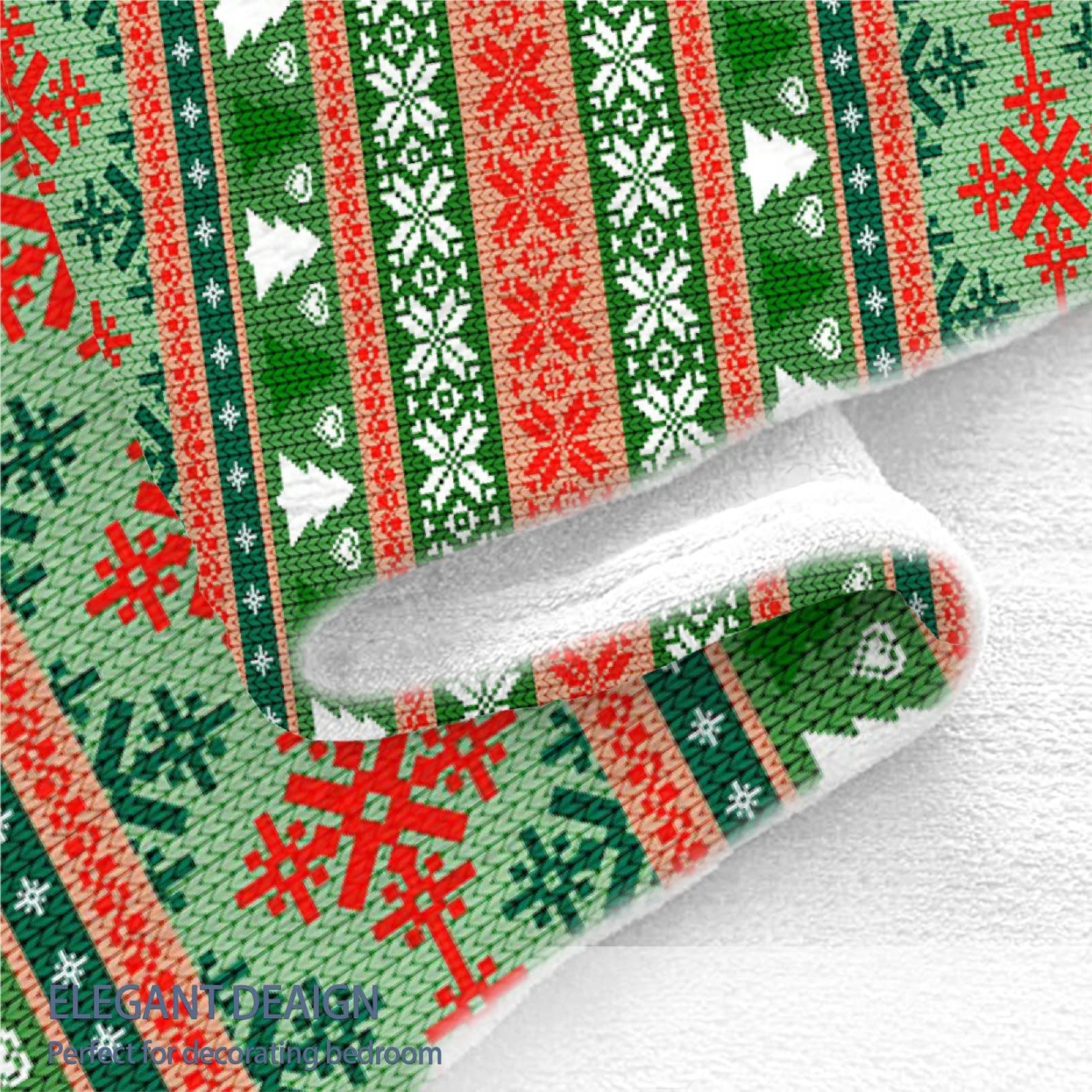 Soft Flannel Christmas Blanket - Lightweight Cozy Throw for Family, Luxury Microfiber Bed Blanket 120