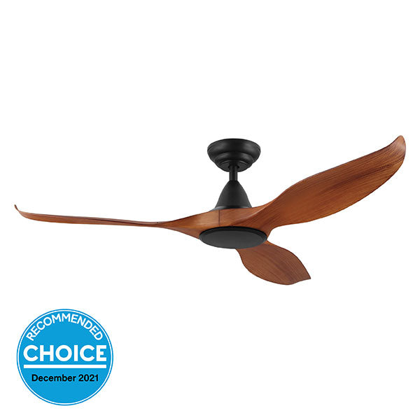 Eglo Noosa 52 Inch 132cm DC Ceiling Fan with Remote Control - Black Teak Finish for Living Room, Bedroom & Outdoor Patio