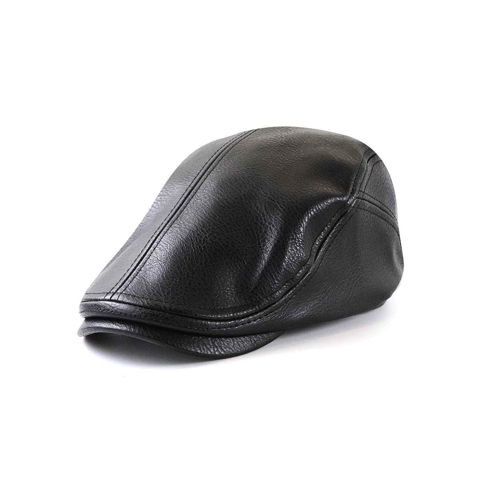 Stylish Adjustable PU Leather Newsboy Hat for Men & Women - Vintage Beret Ivy Gatsby Driving Cap - Perfect for Casual Outfits, Outdoor Events & Fashion Accessories