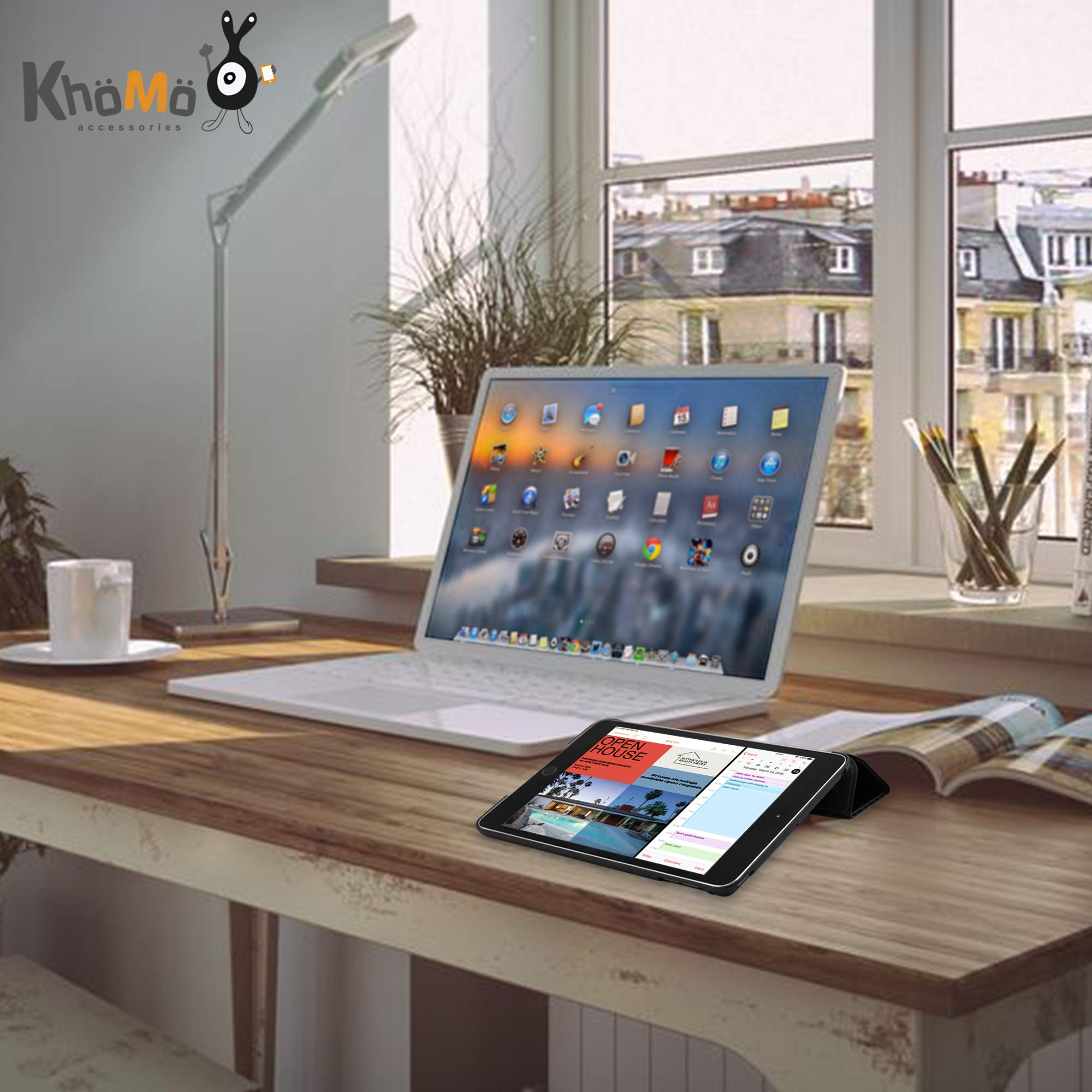 KHOMO iPad Mini 5 Case - Ultra Slim Clear Back Cover with Auto Wake/Sleep Smart Feature - Perfect for Work, Travel & Everyday Protection