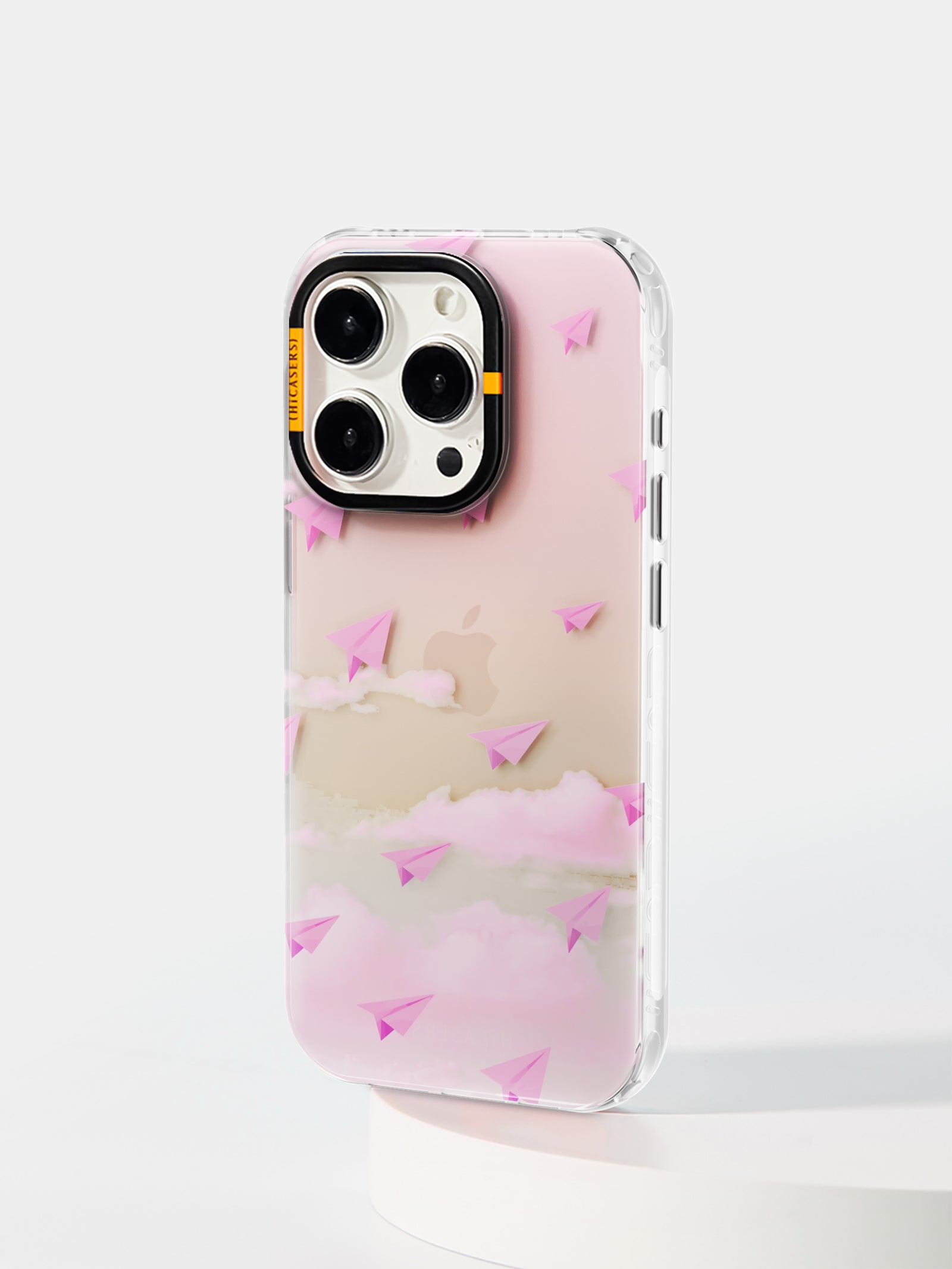 Iridescent Pink Paper Airplane Clouds Phone Case - Trendy & Protective Cover for iPhone & Samsung - Perfect for Travel, School & Everyday Use