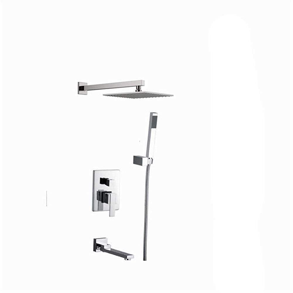 ZCYXQR Square Rain Shower Head with Handheld Shower Set - High Pressure Bathroom Showerhead Kit for Spa-Like Experience at Home (Ideal for Relaxation, Baby Bathing & Pet Cleaning)