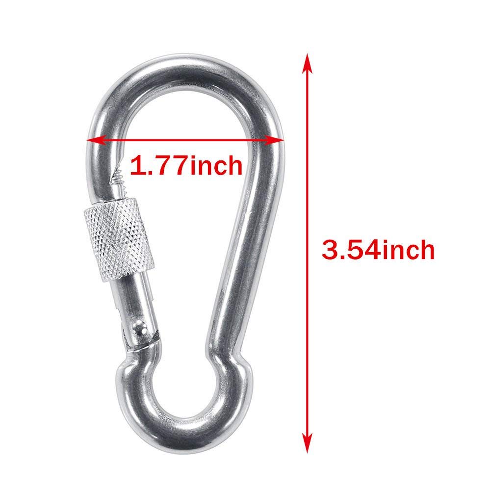 PROND Heavy Duty Locking Carabiners - 316 Stainless Steel Screw Gate Carabiner Hooks for Rock Climbing, Hiking, Camping & Outdoor Safety Gear