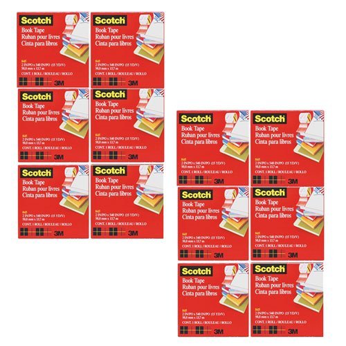 3M (845) Book Tape 3 in x 15 yd - 12 Rolls Pack - Acid-Free Adhesive Tape for Book Repair, Document Protection & Crafting - Ideal for Libraries, Offices & School Projects