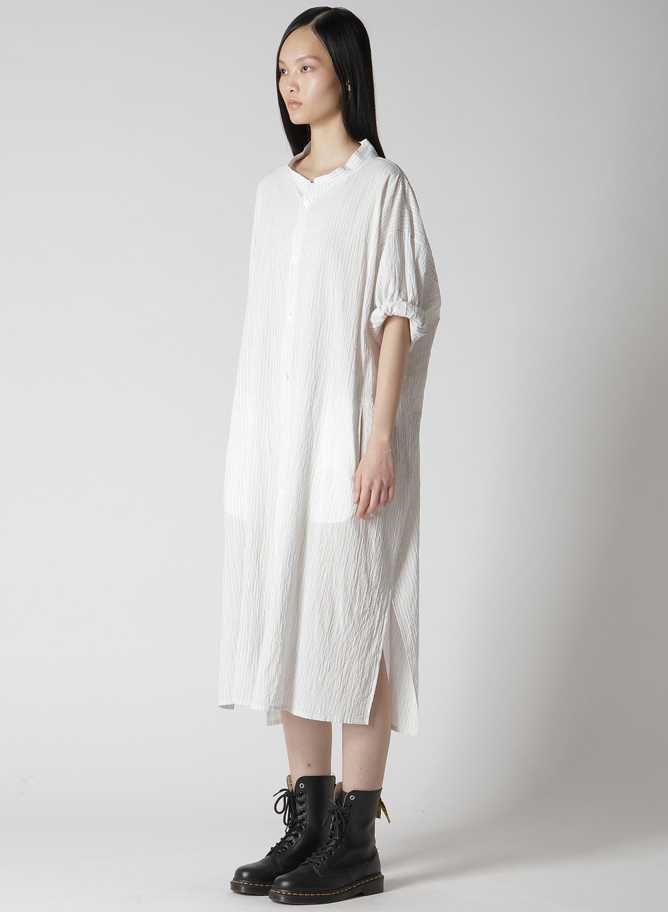 Stylish Cotton Voile Rolled Up Half Sleeve Stripe Dress for Women - Perfect for Summer Outings, Beach Vacations & Casual Wear