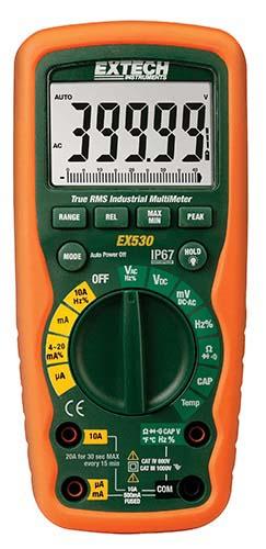 Extech EX530 True RMS Industrial Multimeter - 11 Functions, 40,000 Count Large LCD Display - Perfect for Electricians, HVAC Technicians & Industrial Maintenance