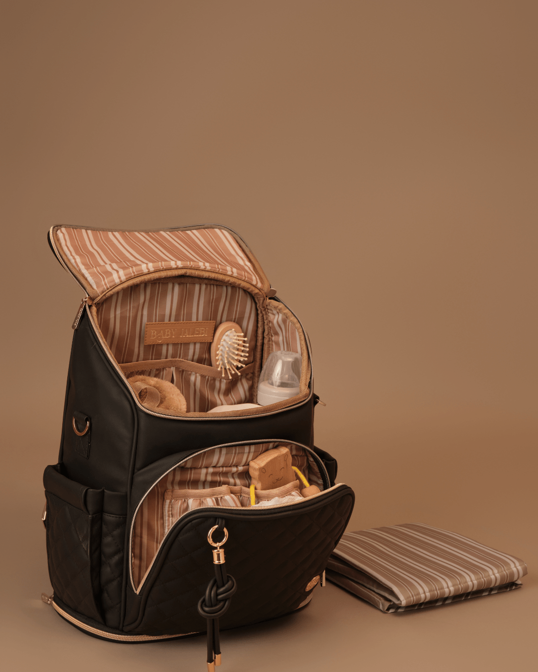 Super Trooper Diaper Bag - Large Black Baby Diaper Backpack for Moms - Perfect for Travel, Daycare & On-the-Go Parenting