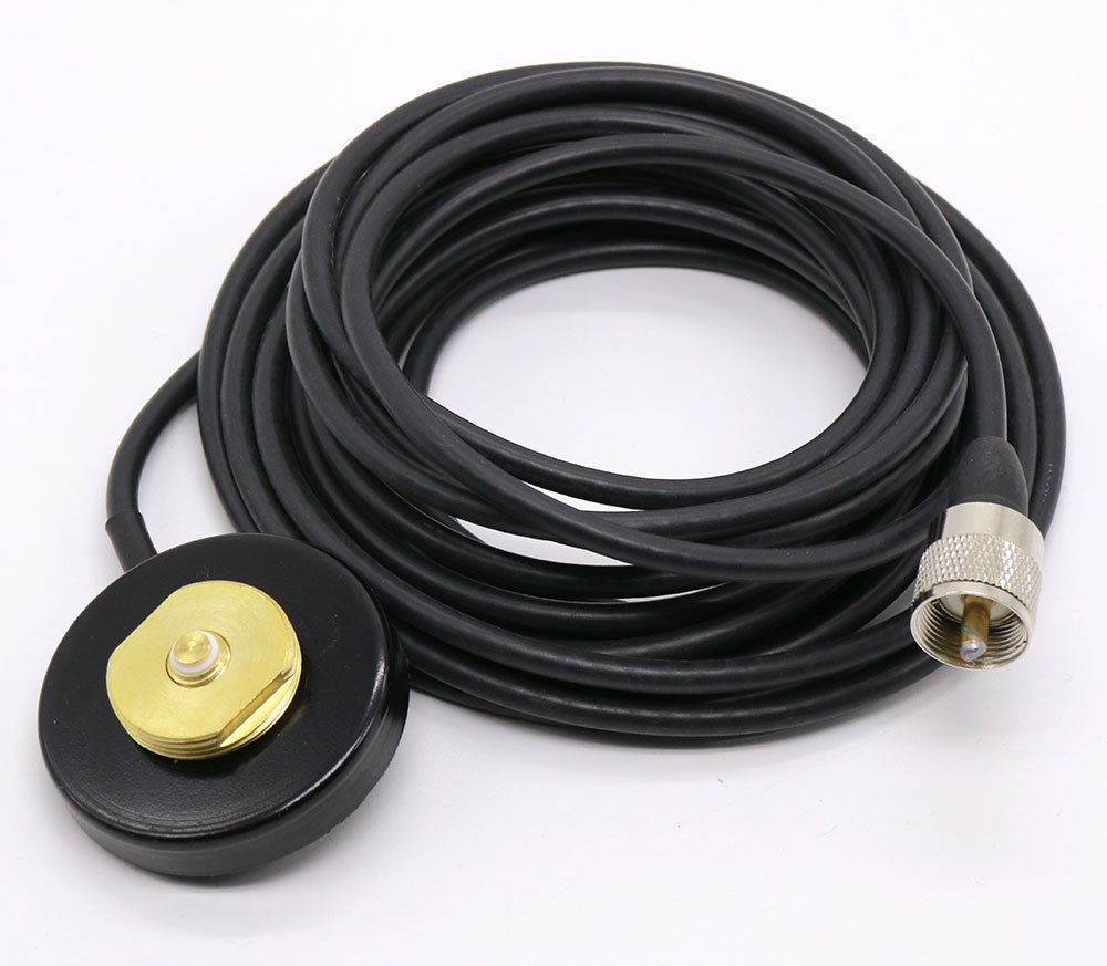 Heavy Duty NMO Mount Magnetic Base for Car, Bus, Taxi - 5M Cable Included - Secure Mobile Radio Antenna Installation for Emergency, Commercial & Fleet Vehicles