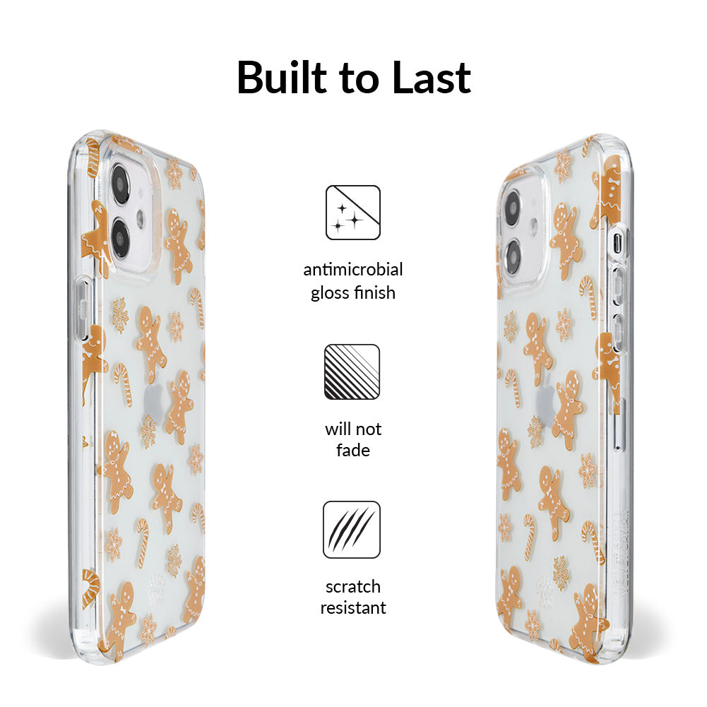 Festive Holiday Gingerbread Clear iPhone Case - Cute Christmas Design for iPhone 13/14/15/Pro/Max - Perfect for Christmas Gifts & Winter Celebrations